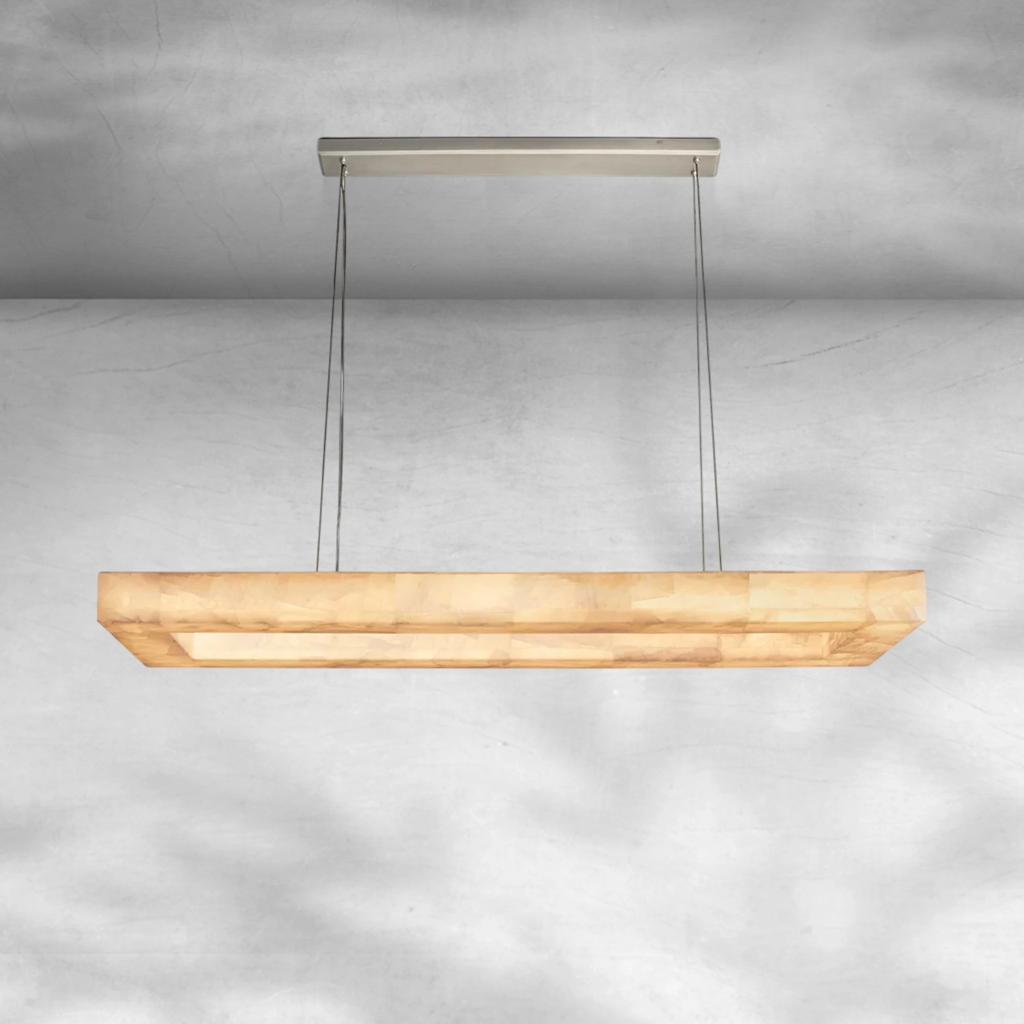 Rim Rectangular Calcite Chandelier 54"72"