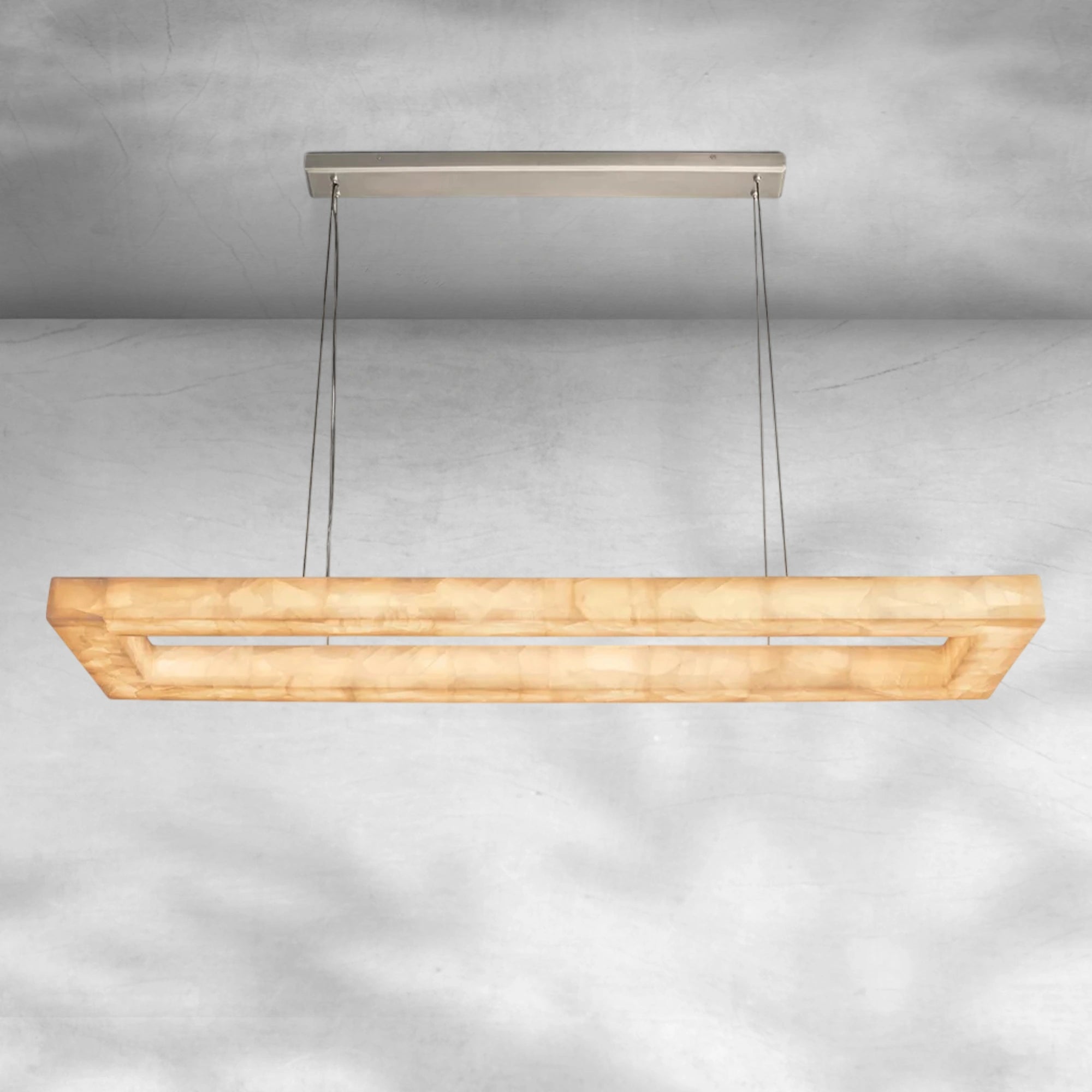 Rim Rectangular Calcite Chandelier 54"72"