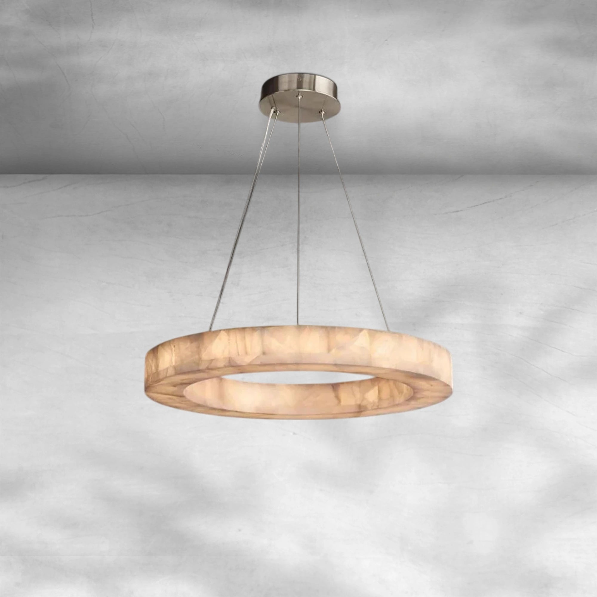 Rim Calcite Round Chandelier 31"40"60"