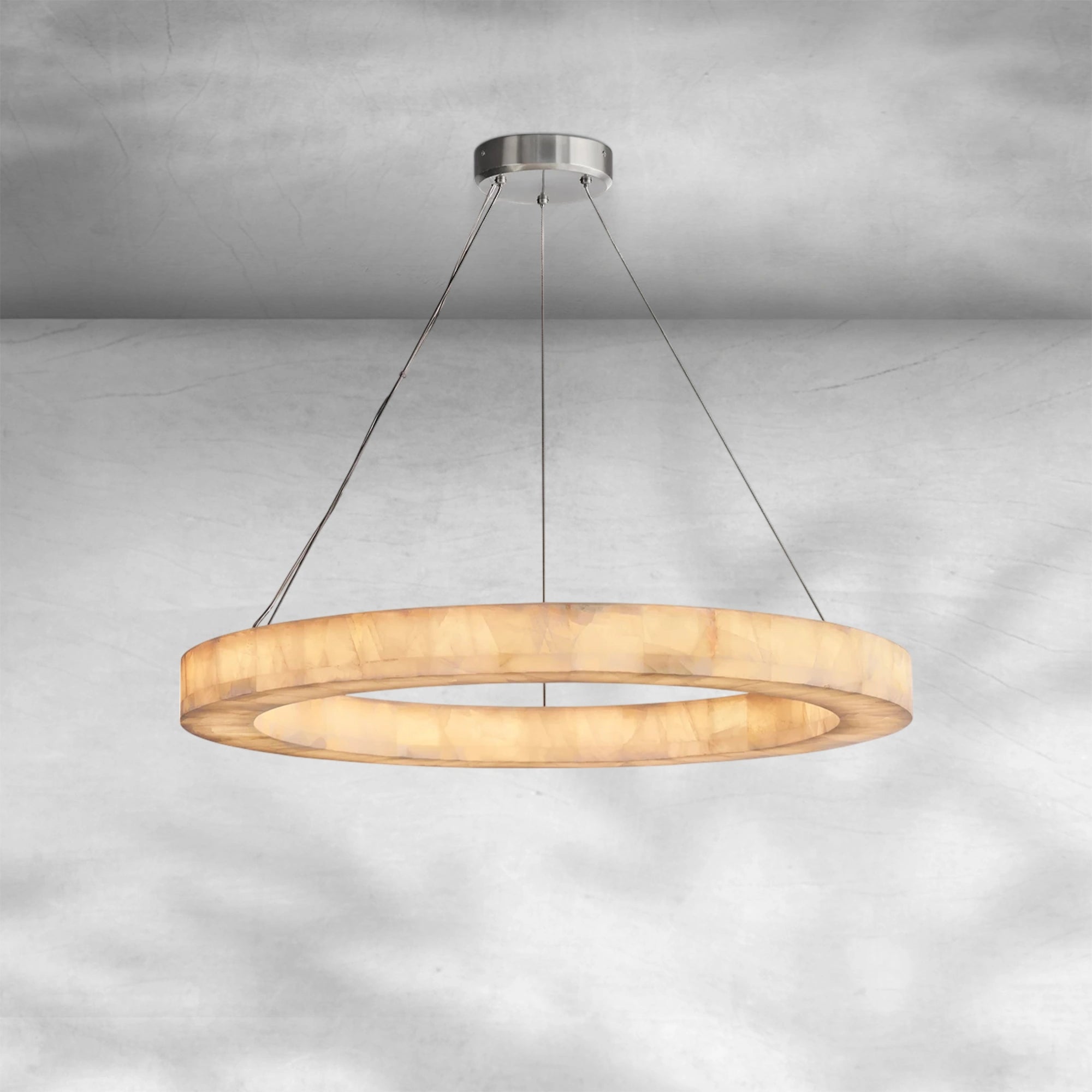 Rim Calcite Round Chandelier 31"40"60"