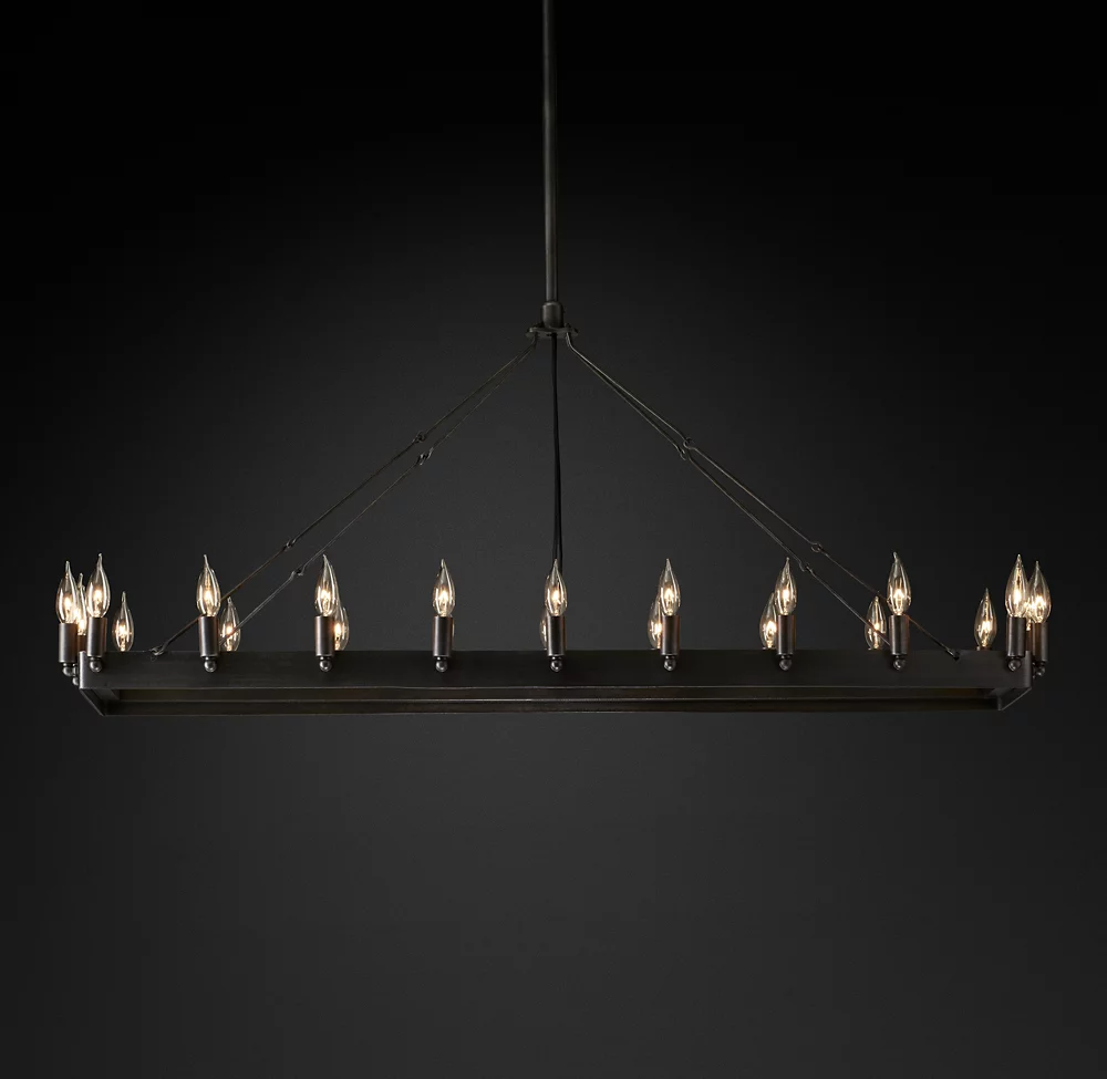 Camino Rectangular Candelsbra Chandelier For Living Room-konalight
