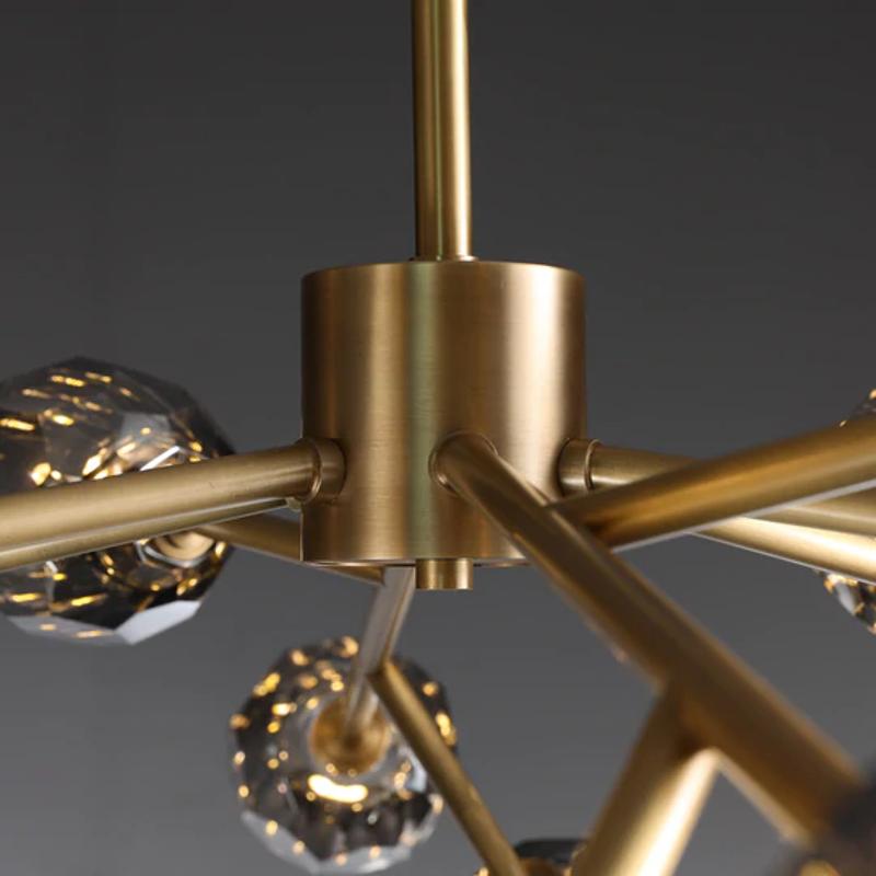 Boule De Crystal Ball Smoky Glass Round Chandelier 36"-konalight