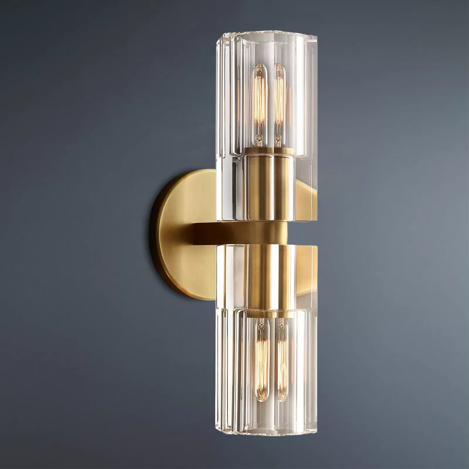 Arcachon Brass Double Head Wall Sconce-konalight