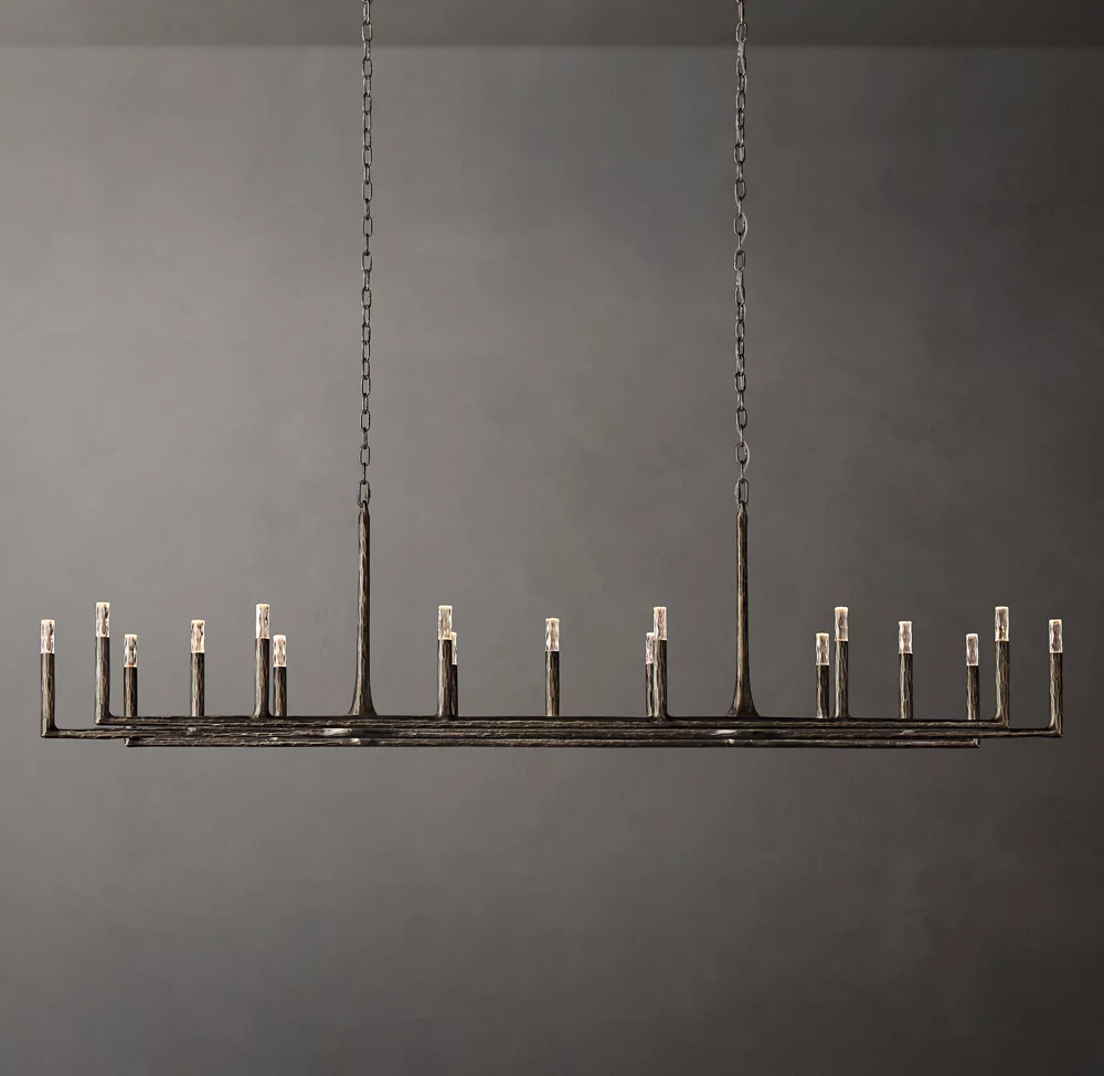 Thaddeus Linear Chandelier 96" 17-Lights For Living Room-konalight