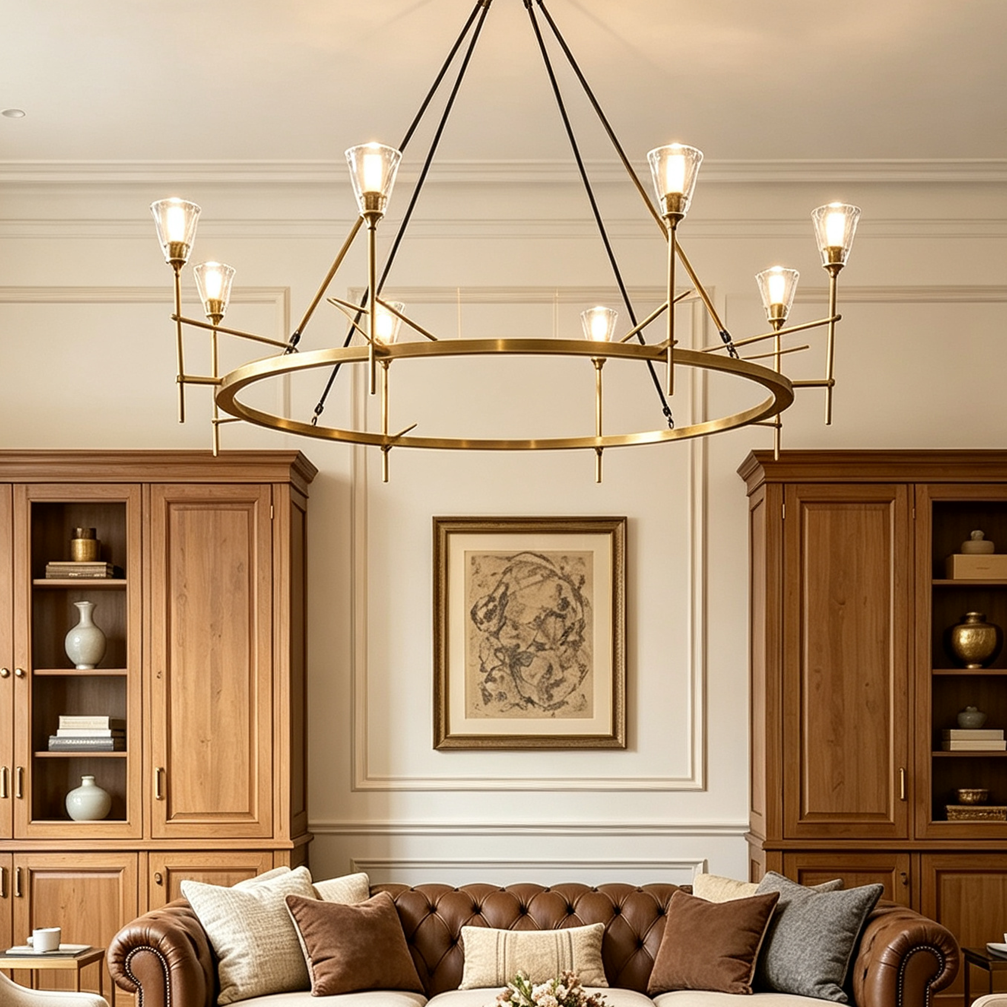 Torche Round Chandelier 58", Modern luxury chandelier
