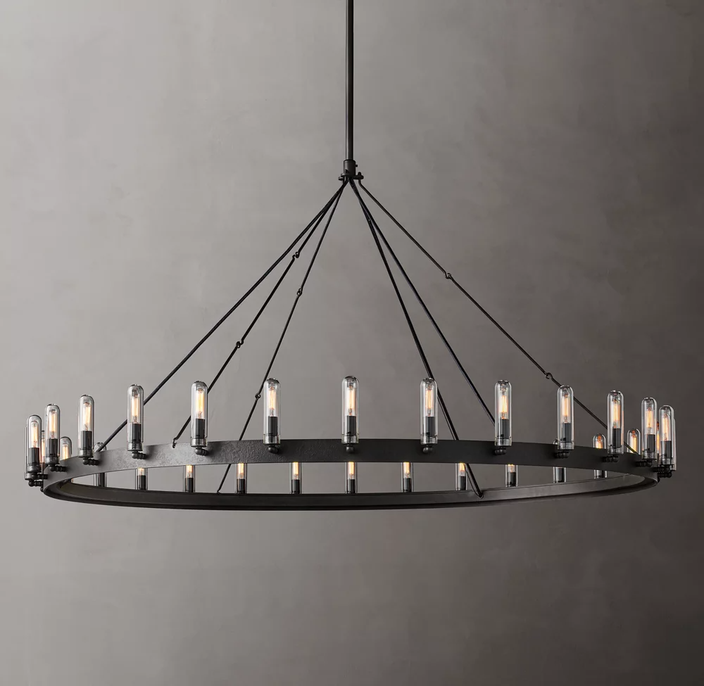Camino Round Outdoor Chandelier For Living Room-konalight