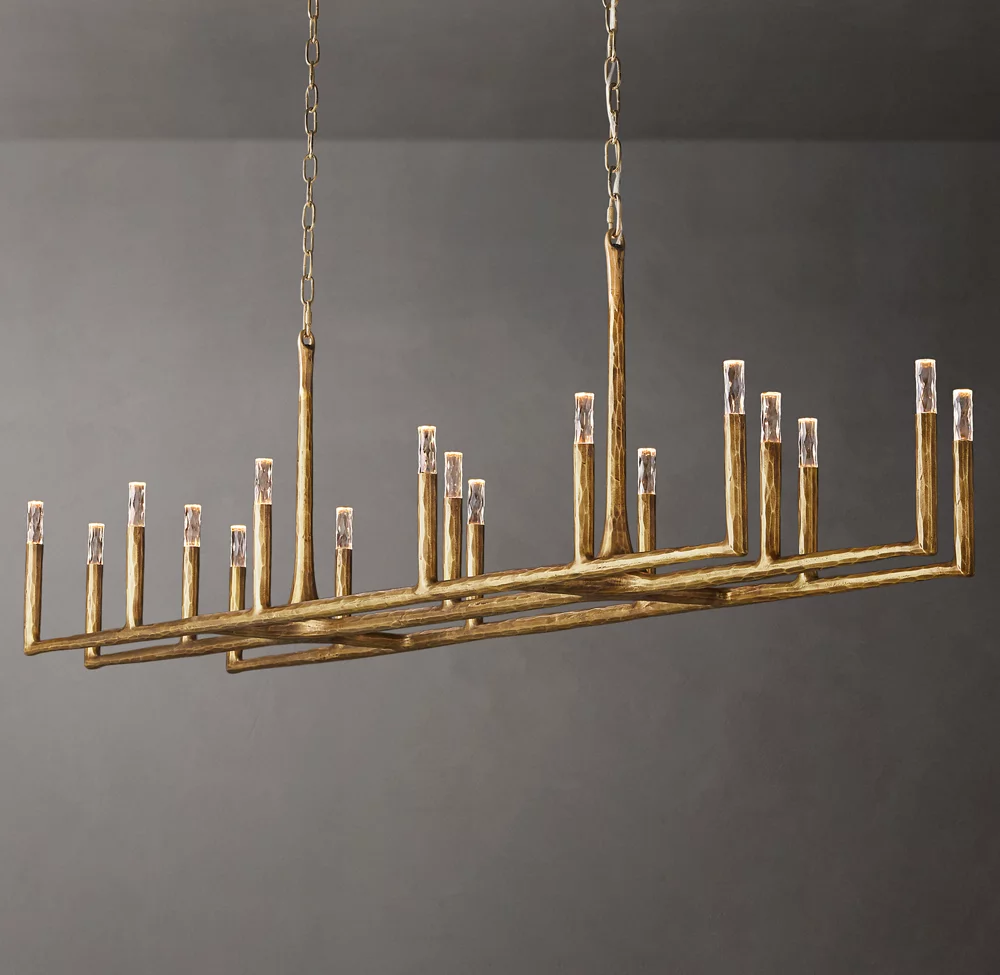 Thaddeus Linear Chandelier 96" 17-Lights For Living Room-konalight