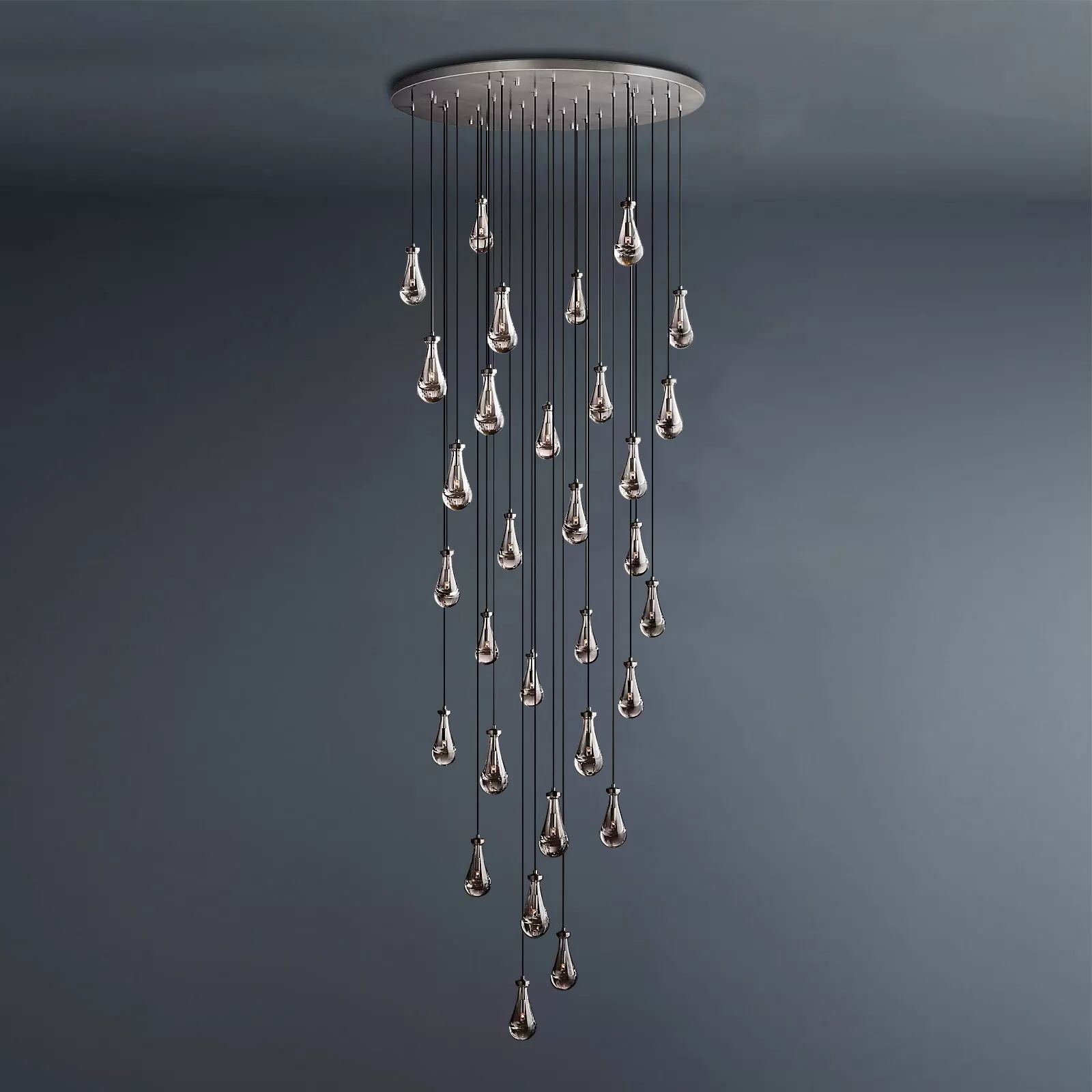 Raindrop Round Chandelier 60"-konalight