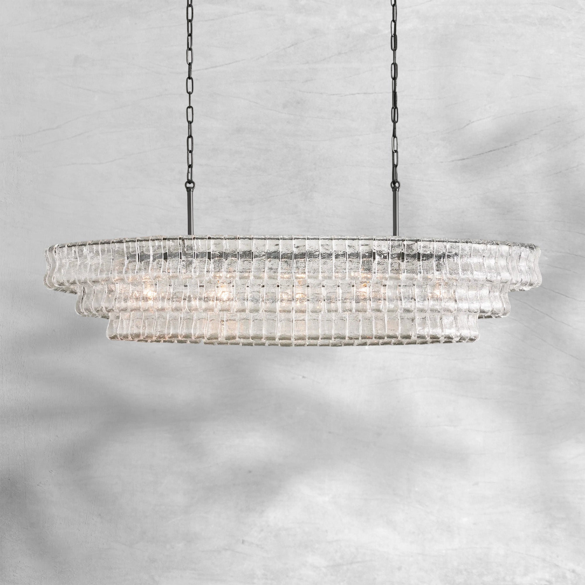 Ghiaccio Oval Chandelier 54"W/65"W