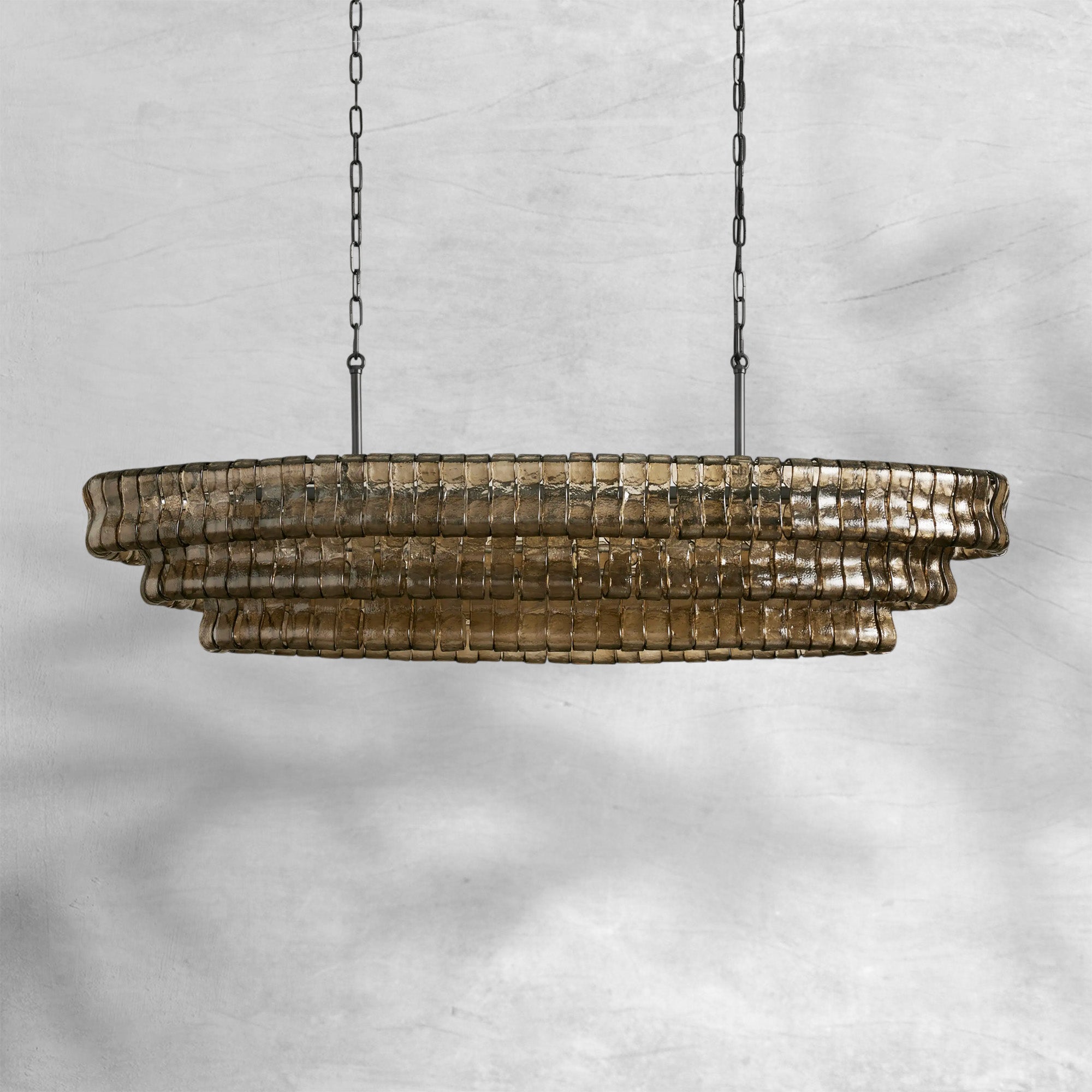 Ghiaccio Oval Chandelier 54"W/65"W