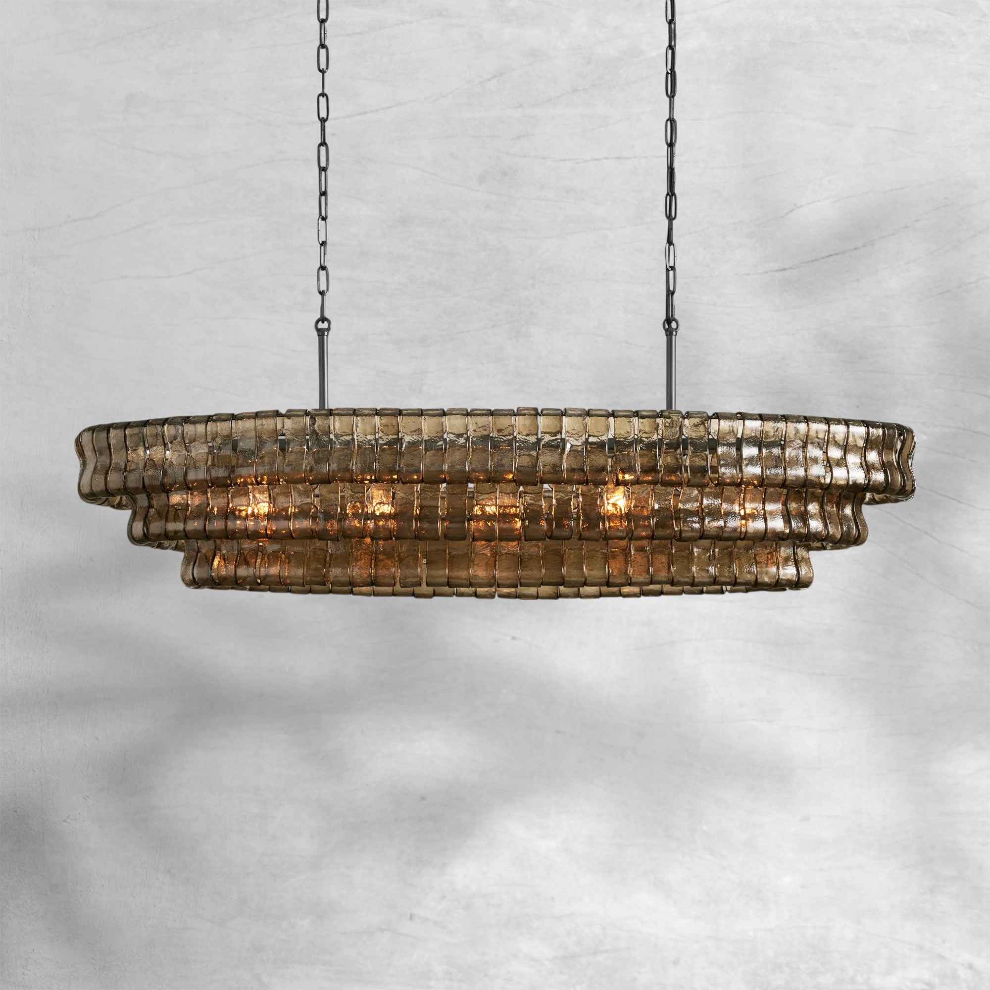 Ghiaccio Oval Chandelier 54"W/65"W
