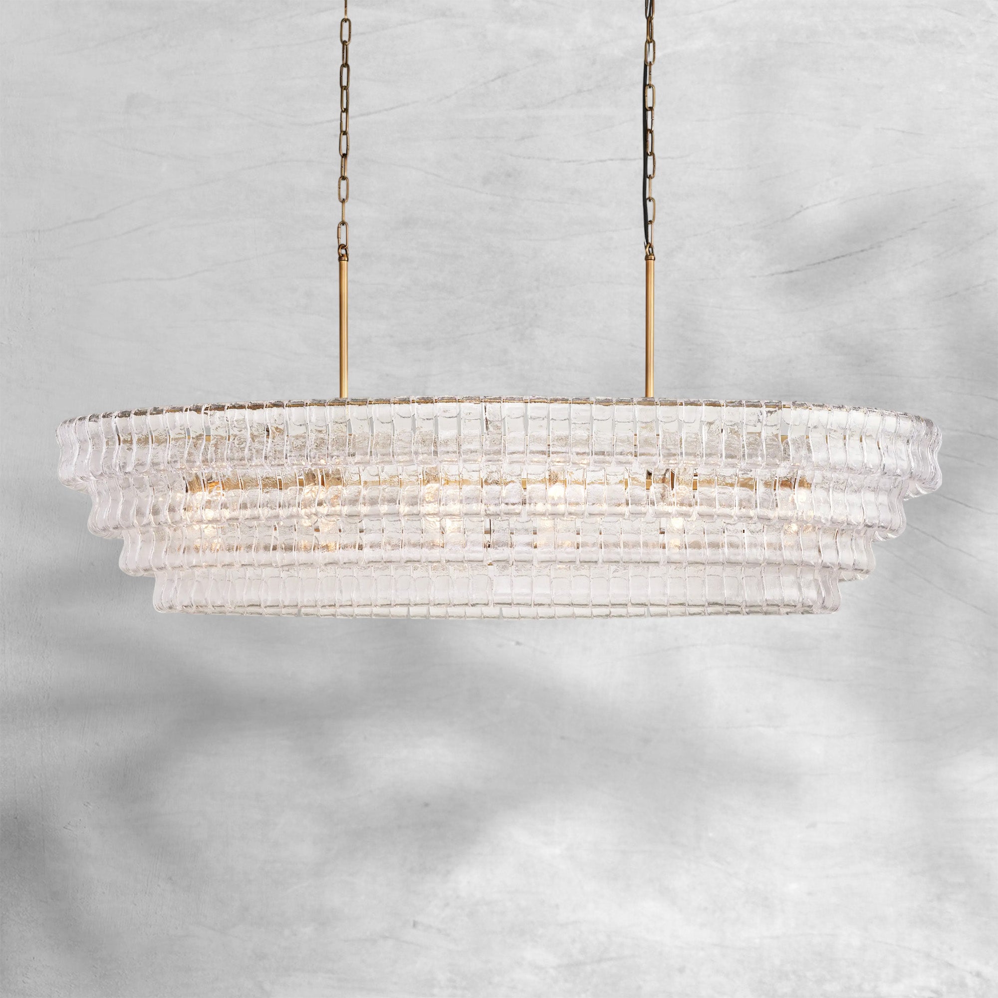 Ghiaccio Oval Chandelier 54"W/65"W