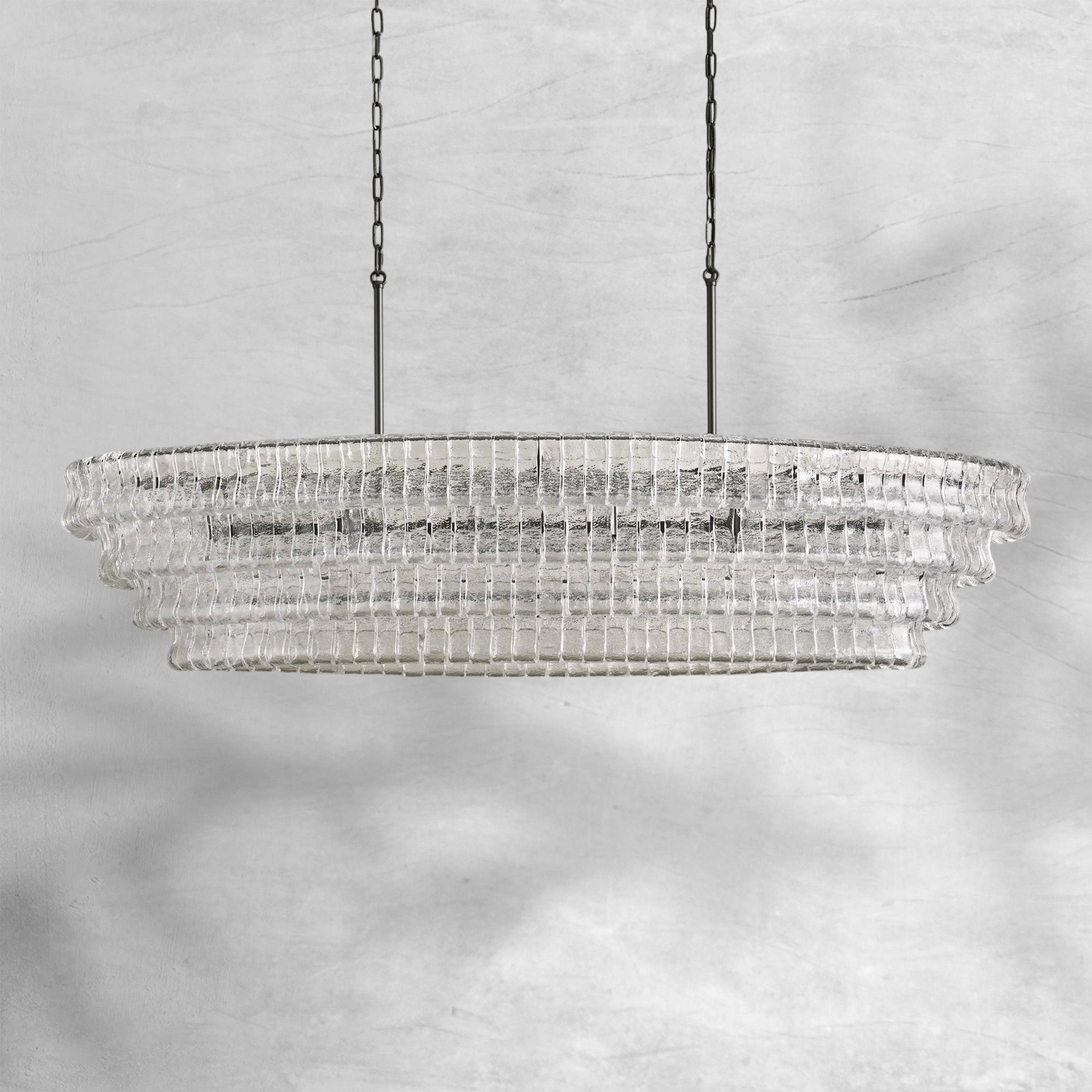 Ghiaccio Oval Chandelier 54"W/65"W