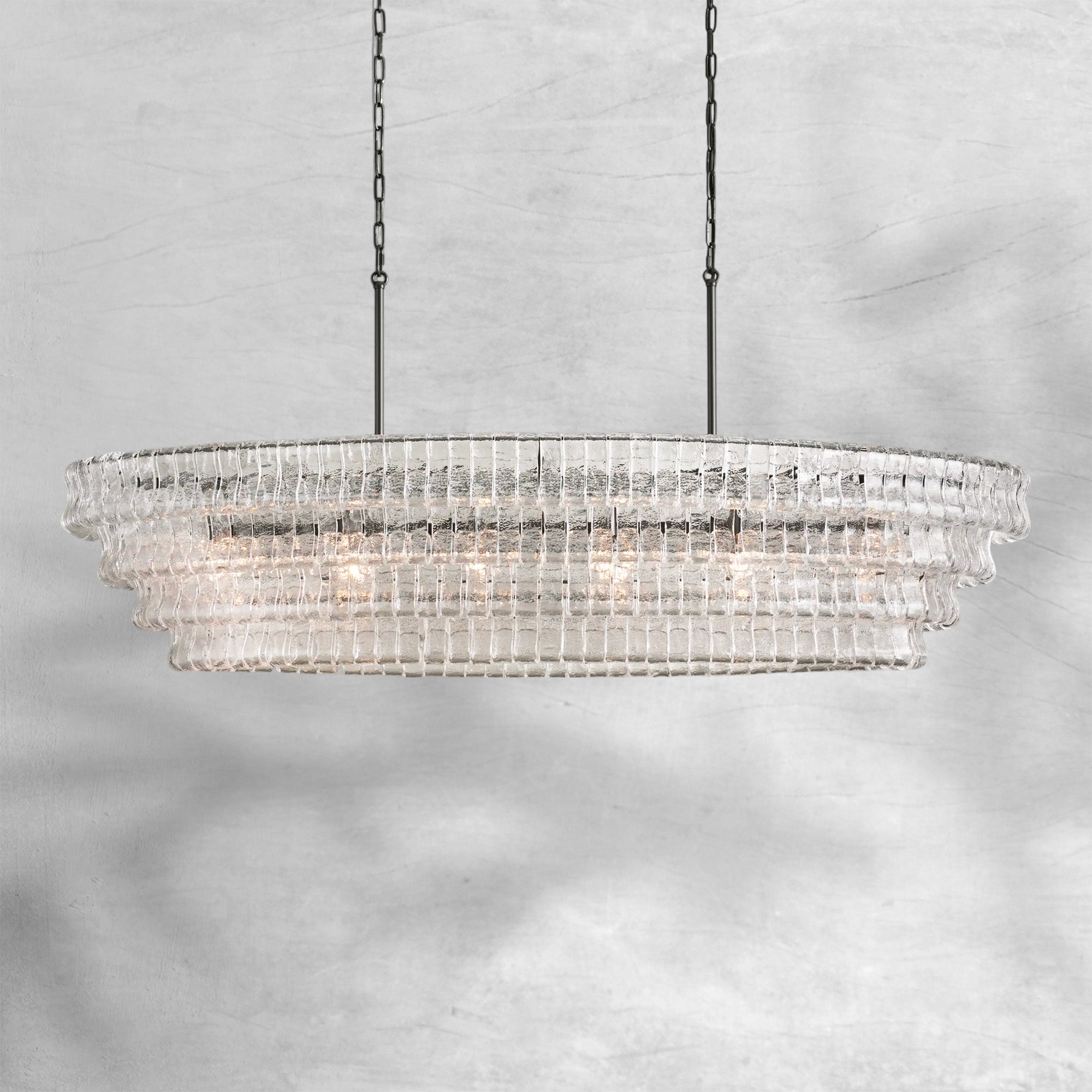 Ghiaccio Oval Chandelier 54"W/65"W