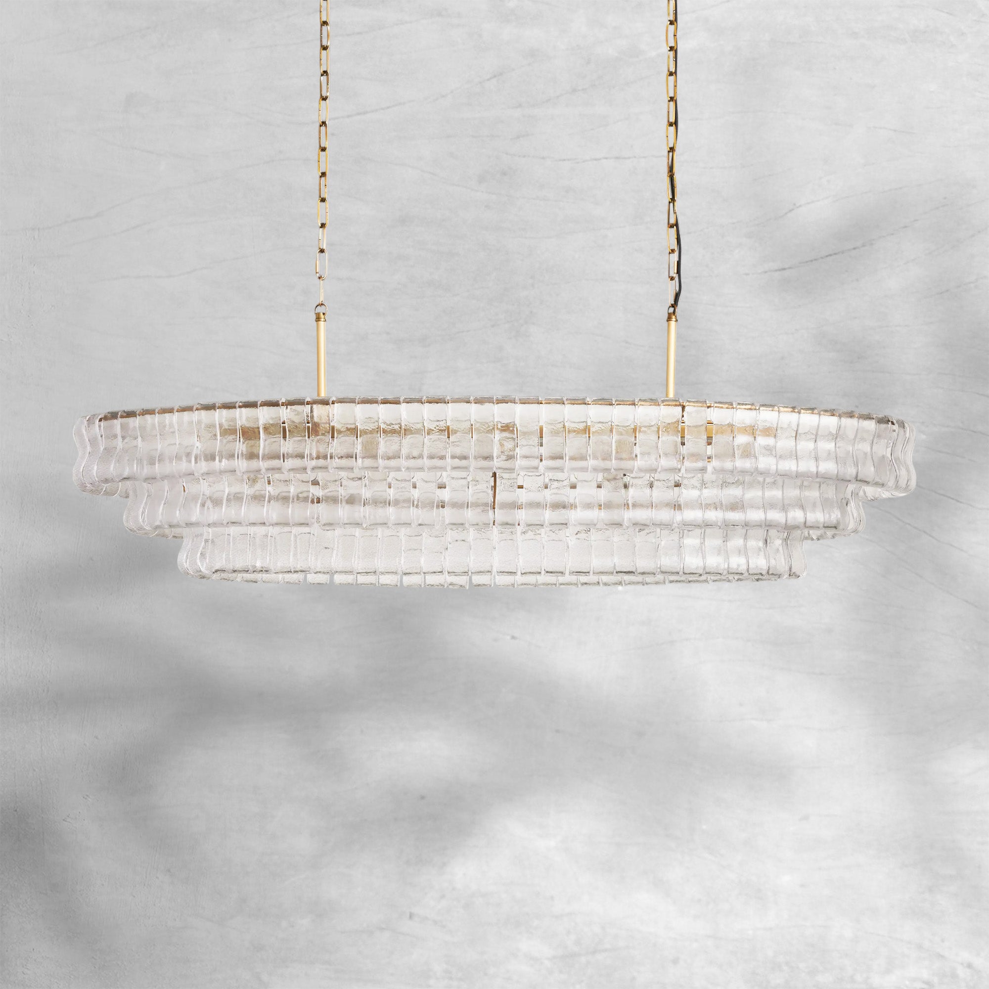Ghiaccio Oval Chandelier 54"W/65"W