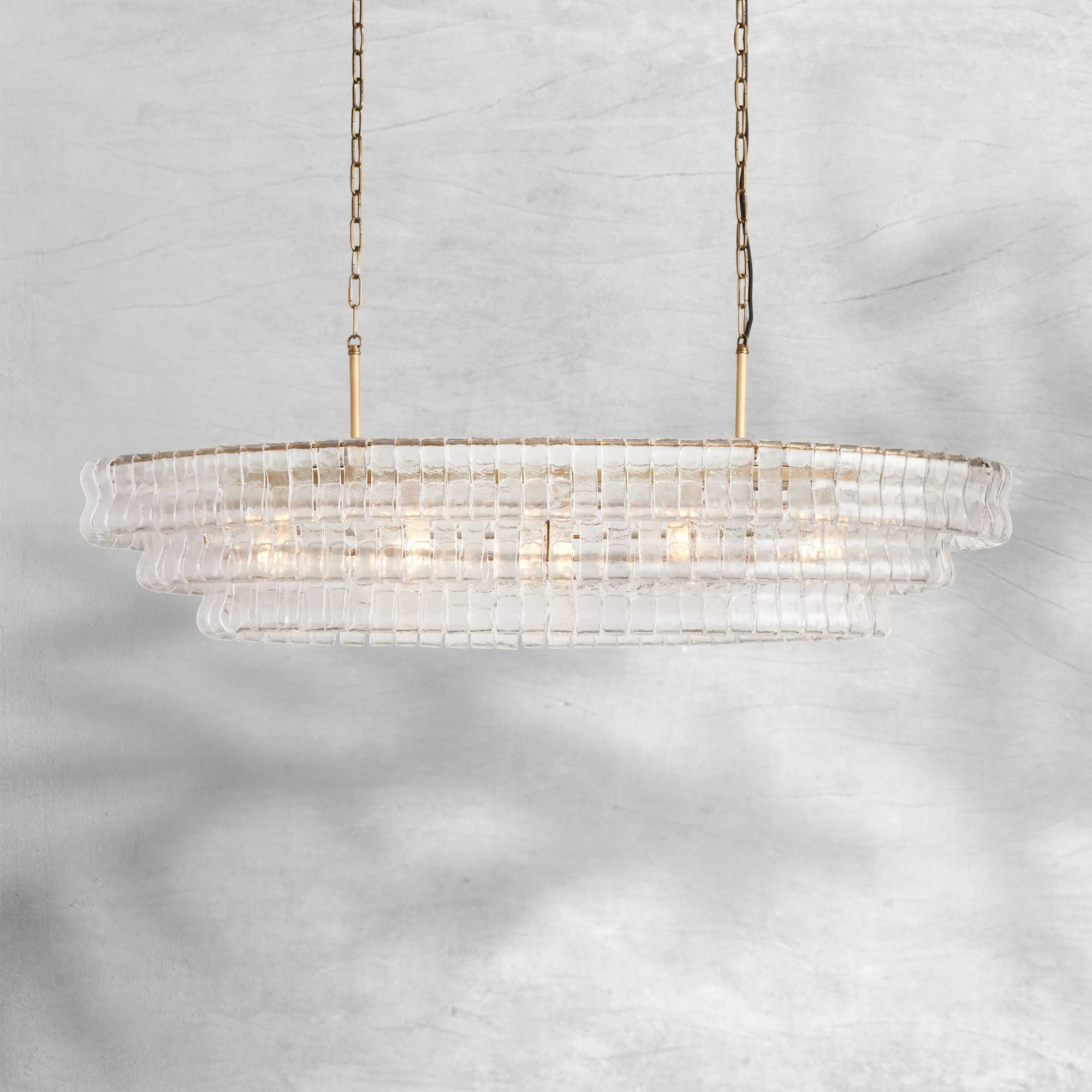 Ghiaccio Oval Chandelier 54"W/65"W