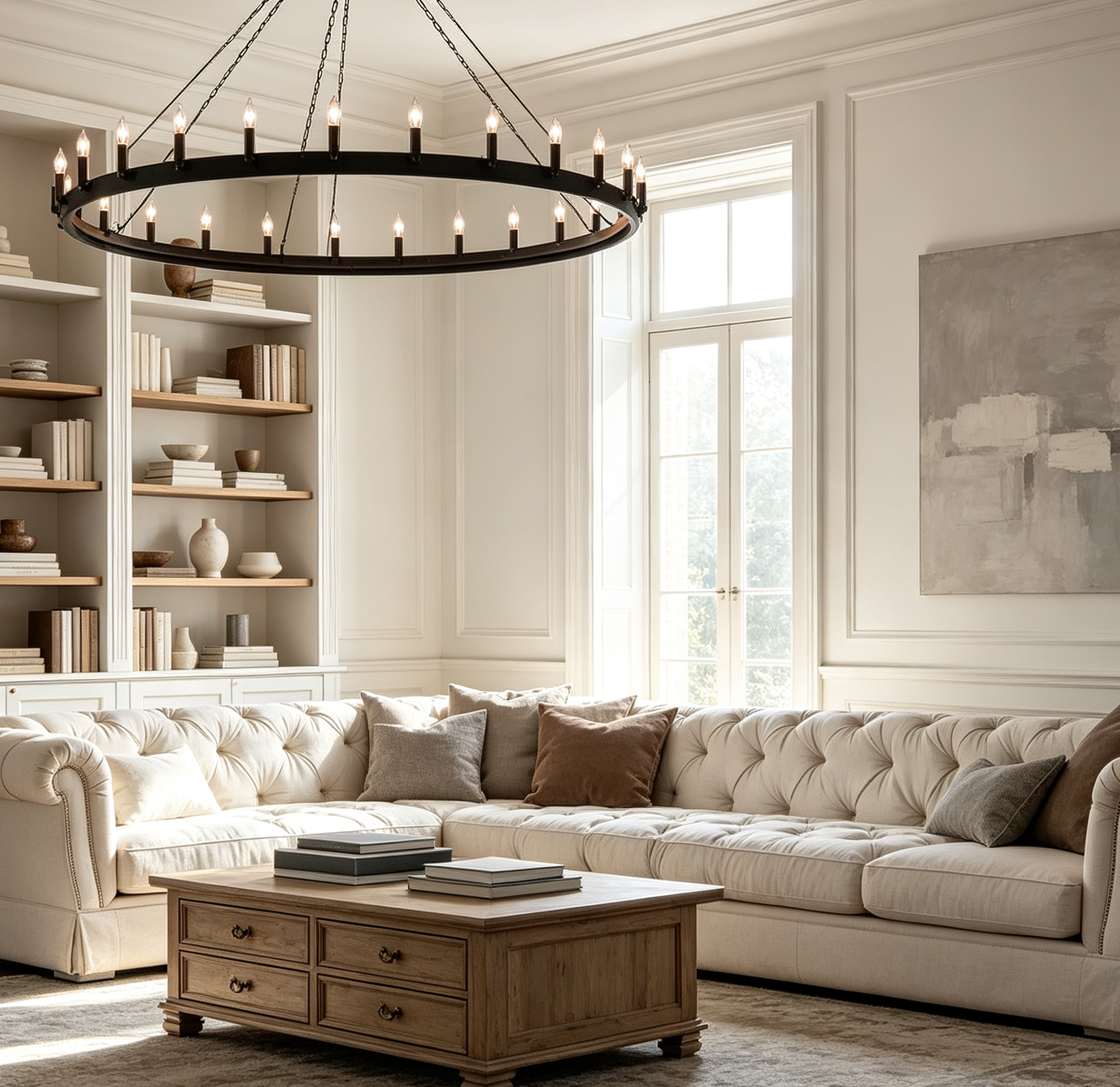 Camino Vintage Candelsbra Round Chandelier For Living Room