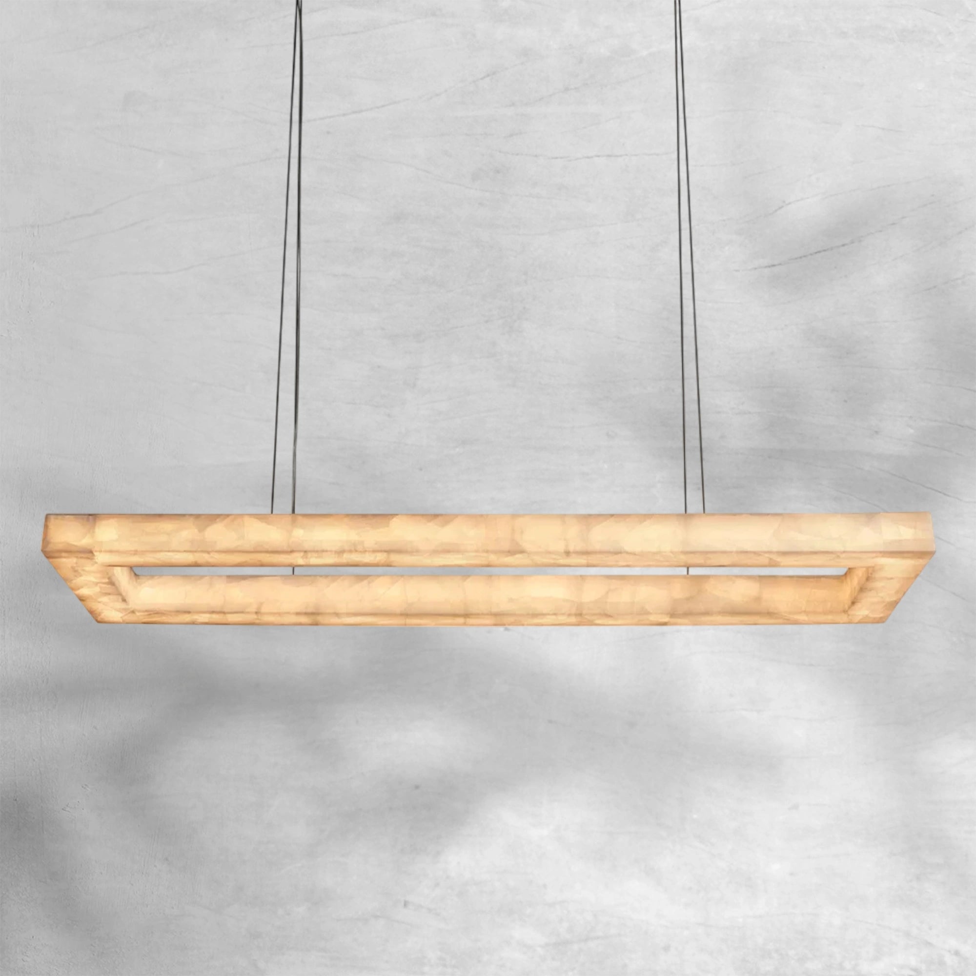 Rim Rectangular Calcite Chandelier 54"72"