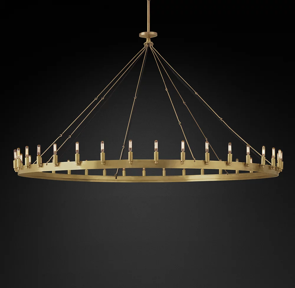 Camin Vintage Filament Round Chandelier 73" For Living Room-konalight