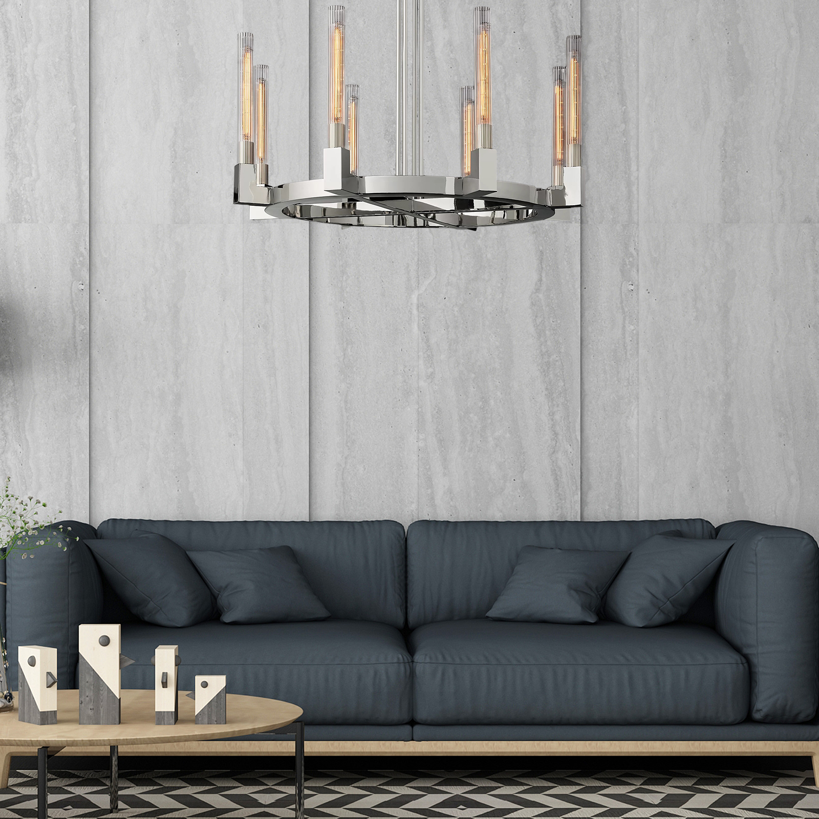 Cannele Round Chandelier 36" For Living Room-konalight