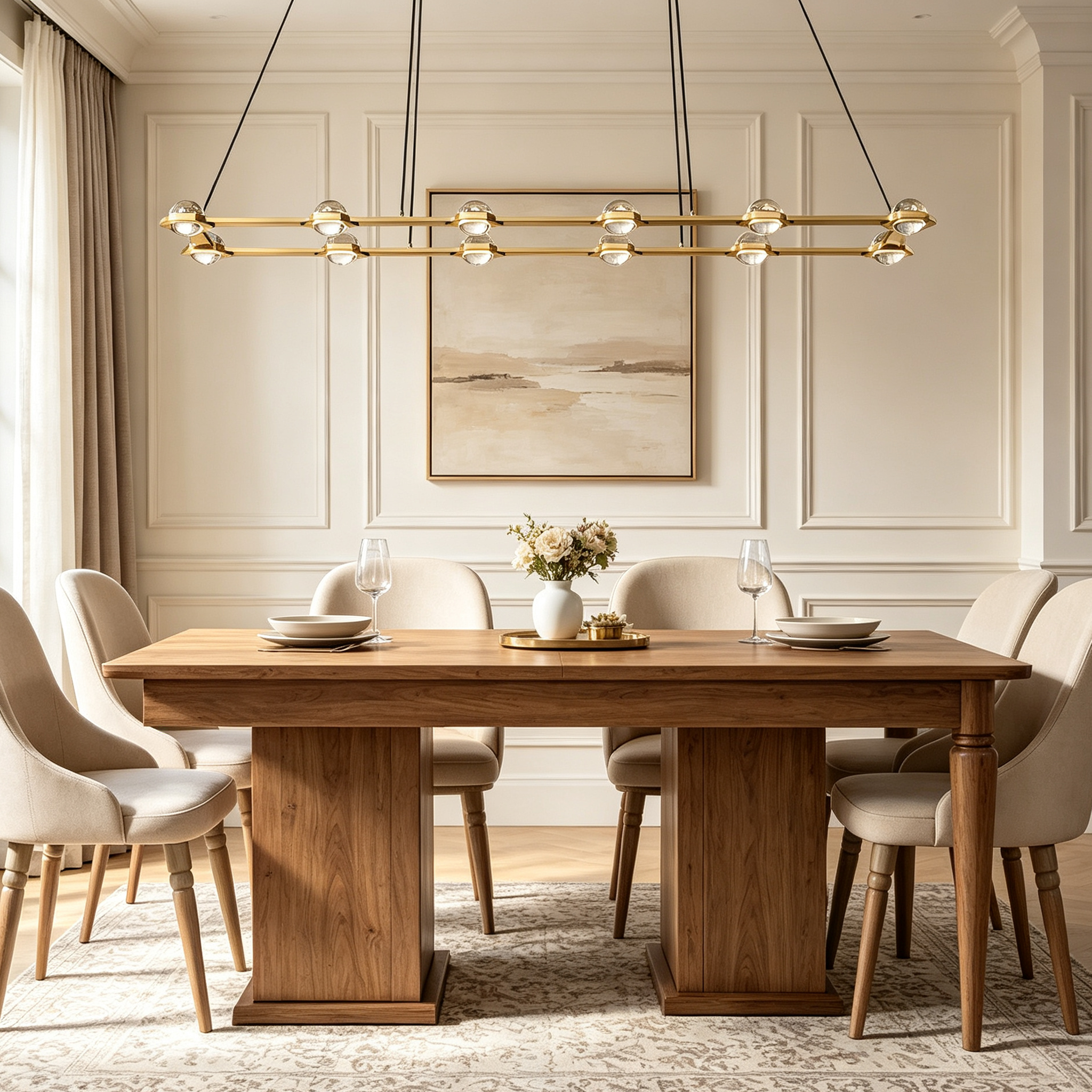 Eclatant Vintage Rectangular  Chandelier 72"