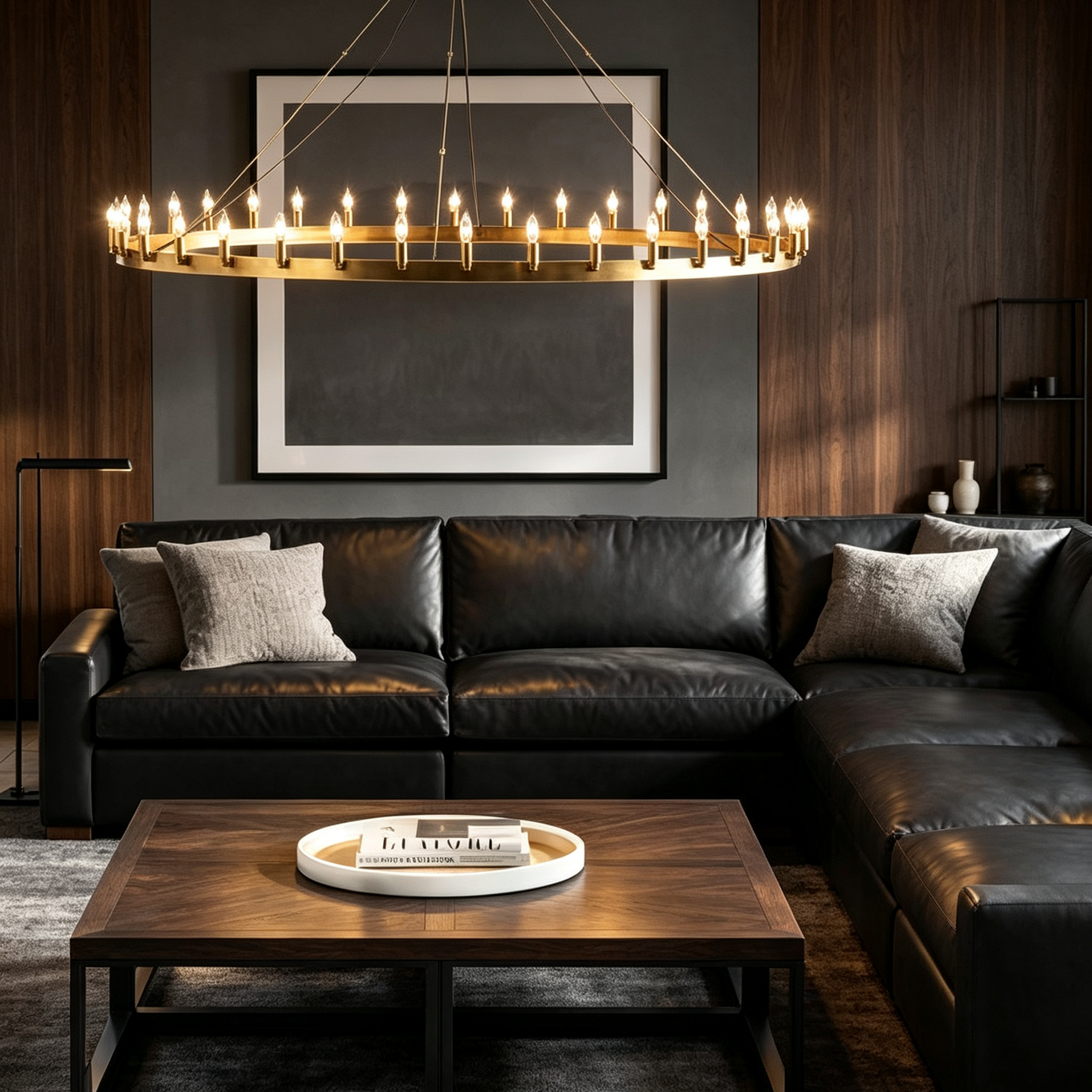 Camin Vintage Filament Round Chandelier 63" For Living Room