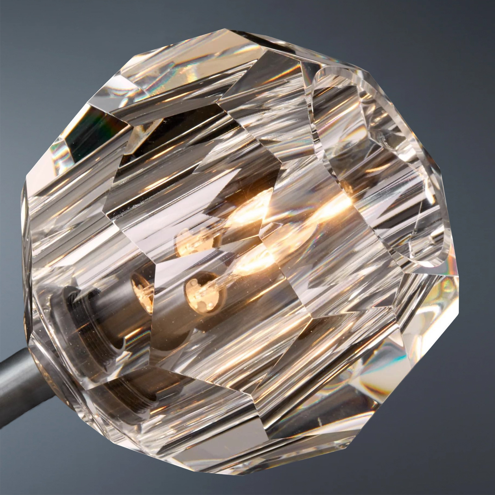 Boule De Crystal Ball Clear/Smoke Glass Wall Sconce-konalight