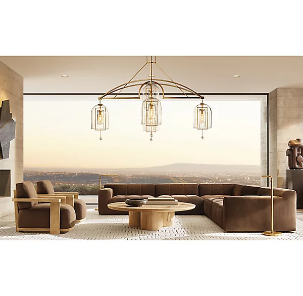 Fulcrum Round Chandelier 85" For Living Room-konalight