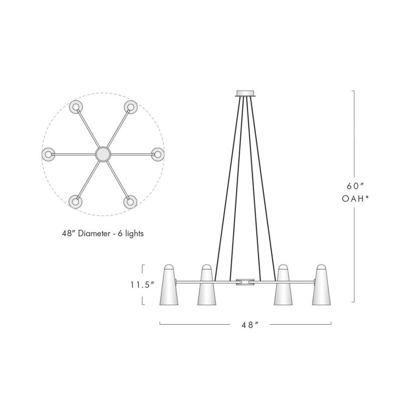 Montfaucon  Chandelier 6  Lights For Dinning Room-konalight