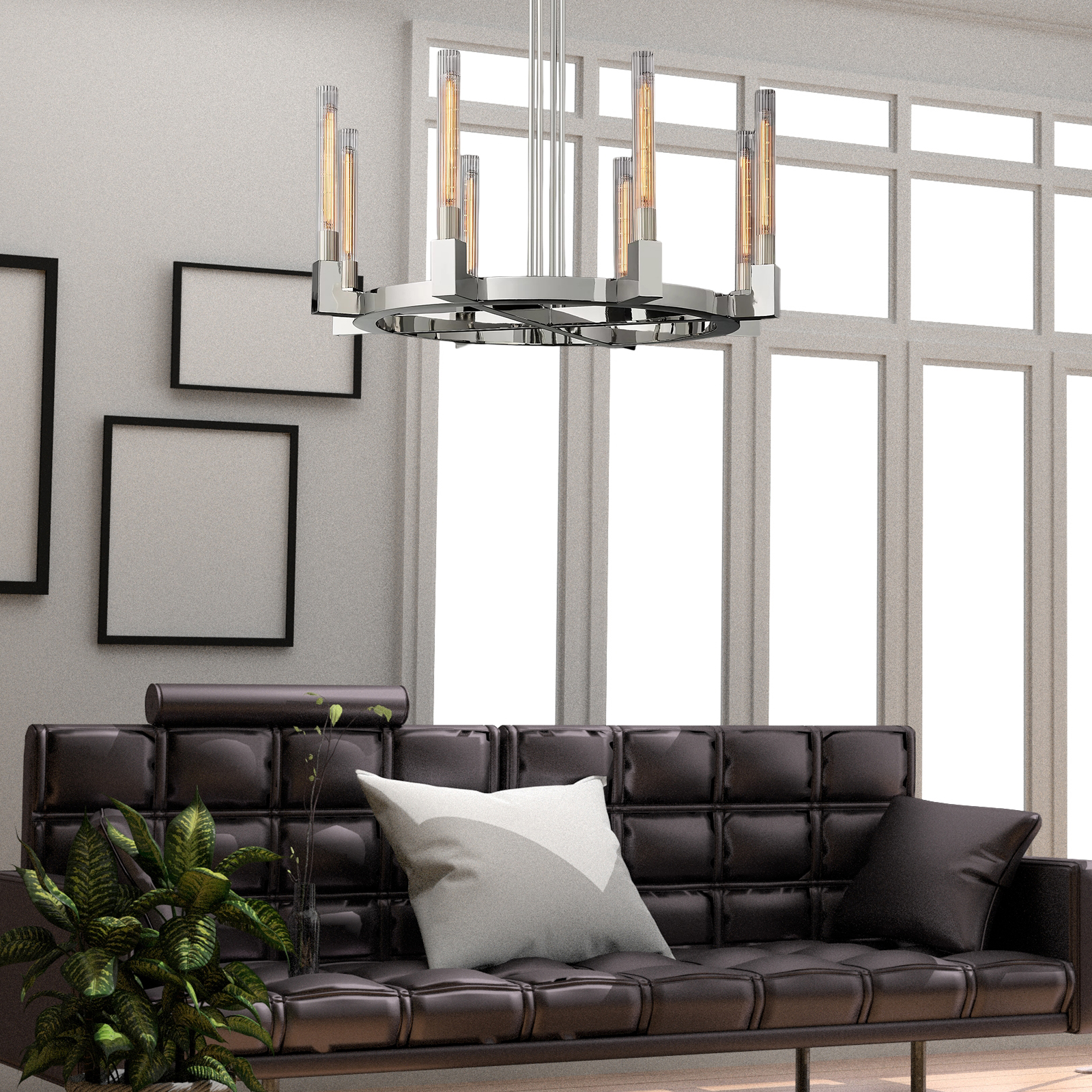 Cannele Round Chandelier 36" For Living Room-konalight