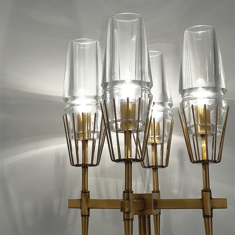 Chaillot Glass Brass FLoor Lamp Modern Wall Lamp-konalight