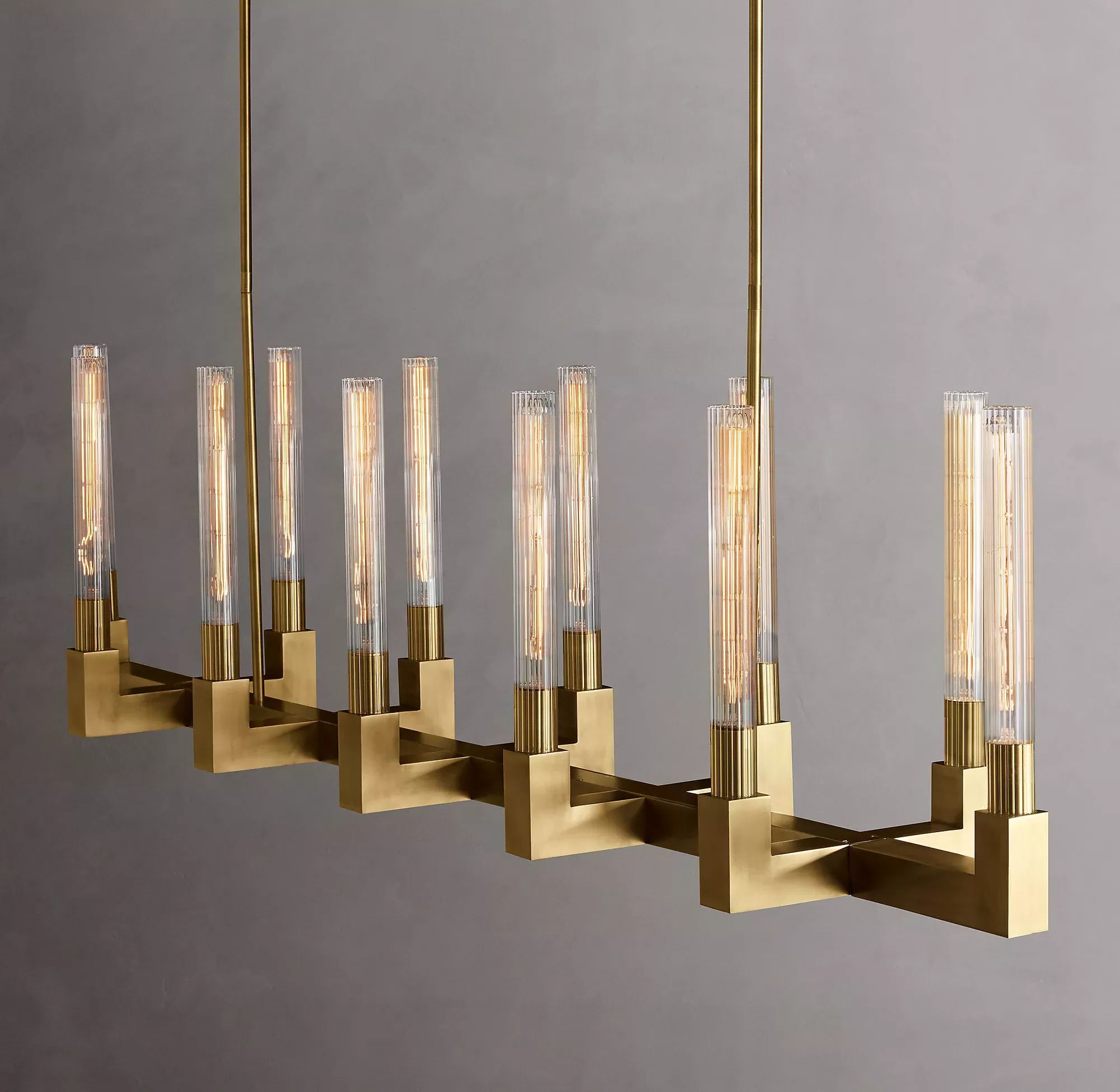 Cannele Linear Chandelier 67" For Kitchen Island-lampselegant