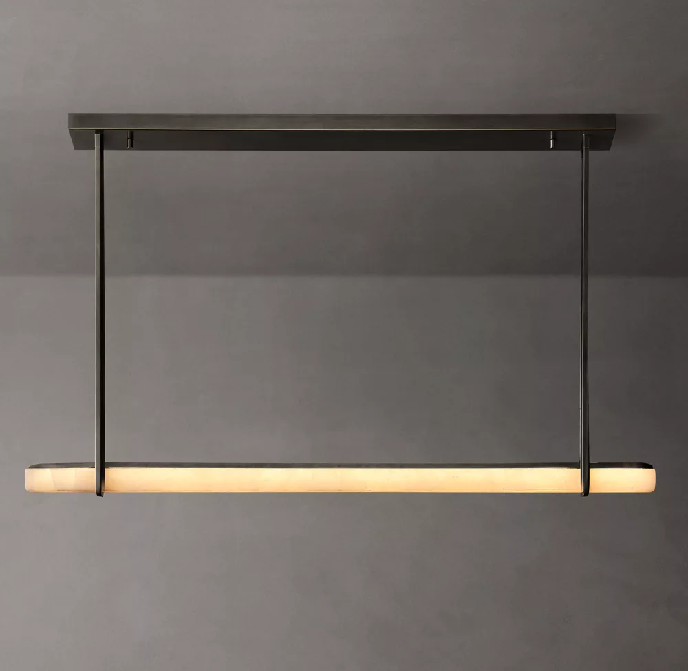 Audobon Alabaster Single Bar Linear Chandelier 60"
