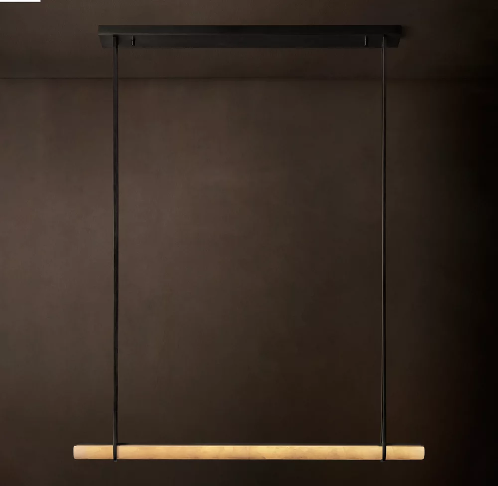 Audobon Alabaster Single Bar Linear Chandelier 60"