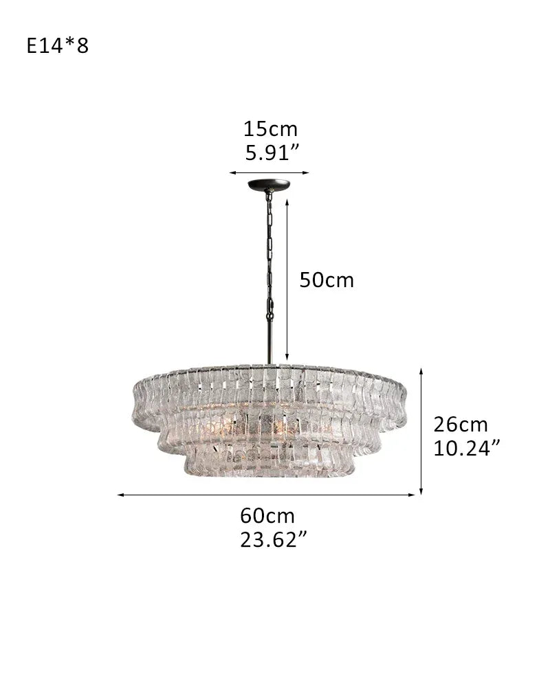 Ghiaccio Round Chandelier 24"36"48"60"