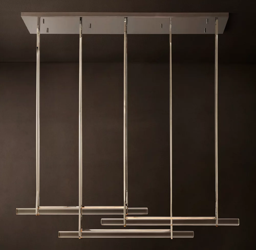 Auduben Crystal Triple Bar Linear Chandelier 60" 72"