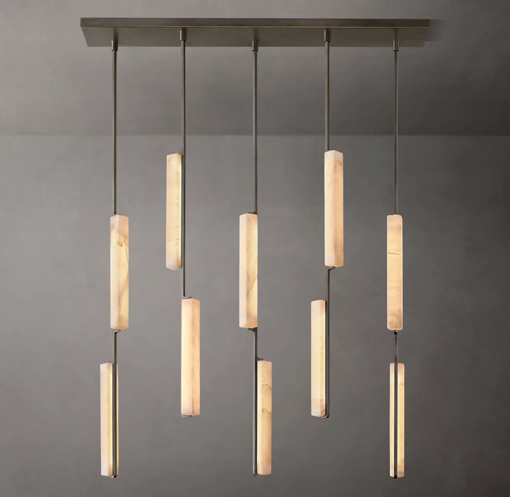 Audubon Alabaster Linear Chandelier 54"