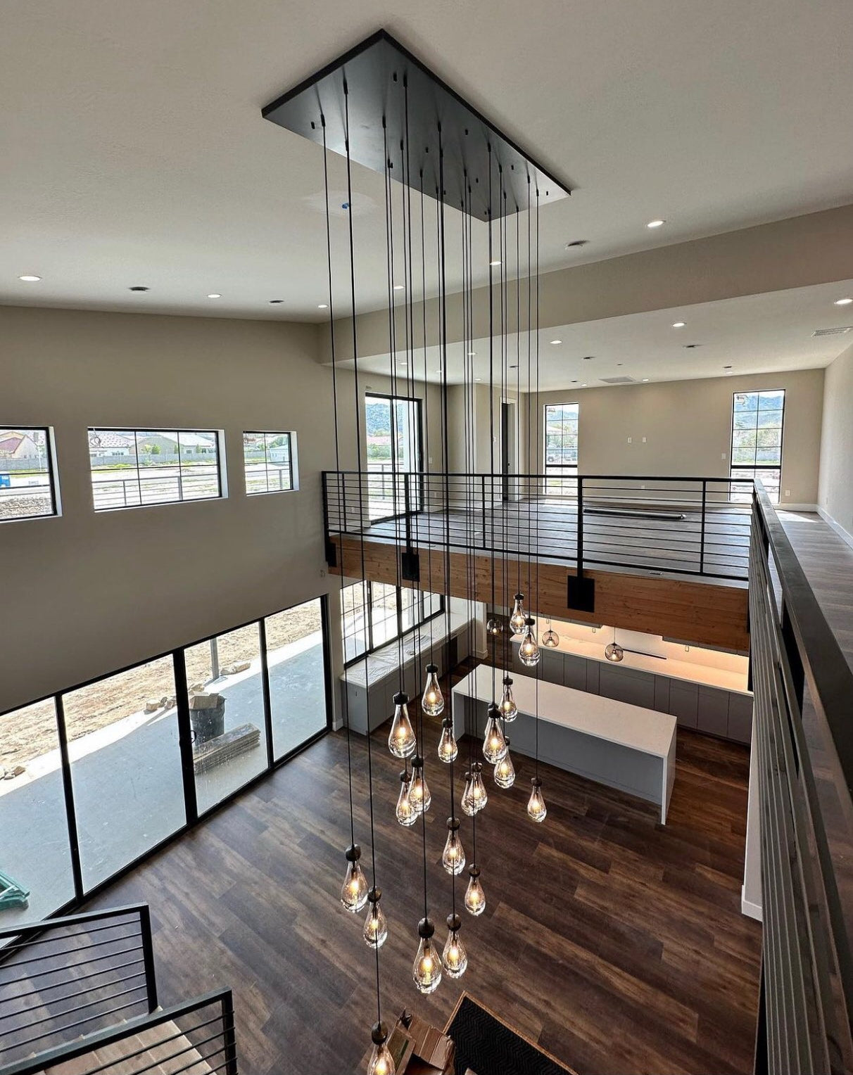 Raindrop Rectangular Chandelier 72"-lampselegant