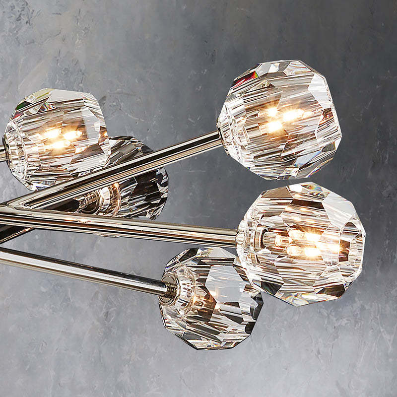 Boule De Crystal Ball Smoke Glass Round Chandelier 72"-konalight