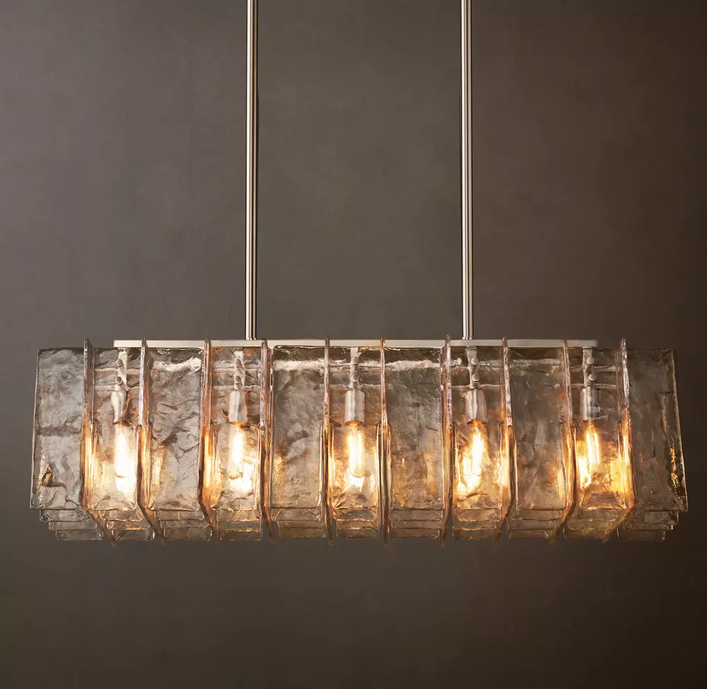 Lattice Linear Glass Chandelier 49"