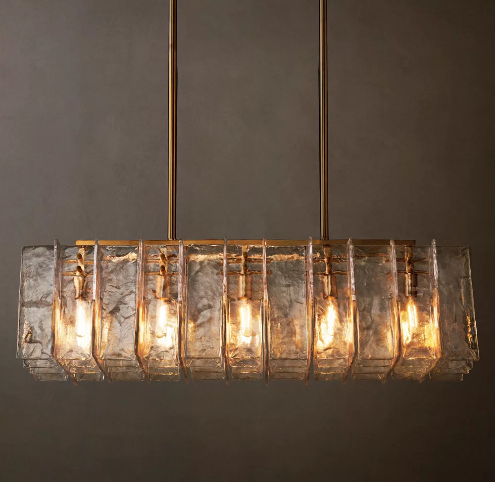 Lattice Linear Glass Chandelier 49"