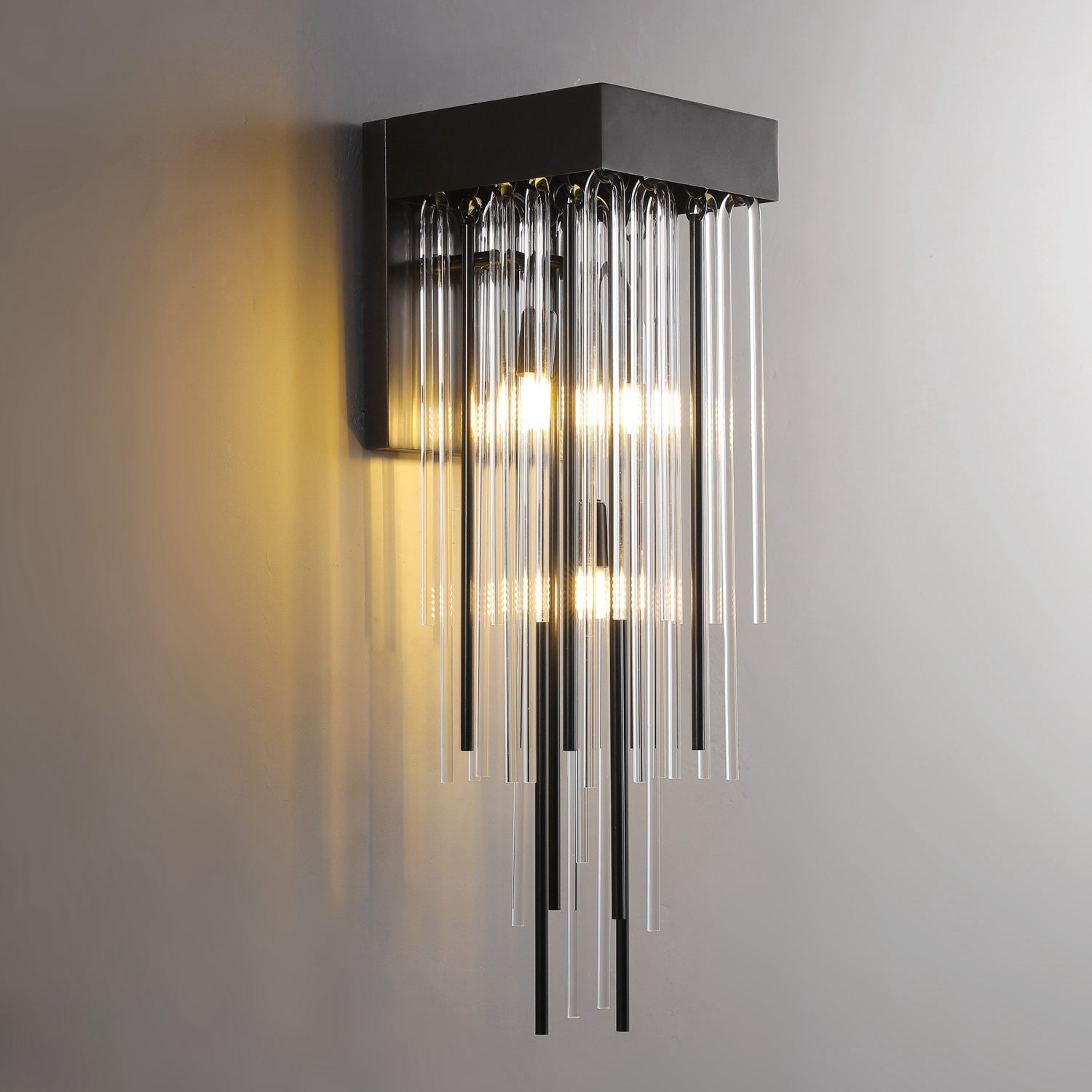 Cascade Glass Brass Wall Sconce-konalight
