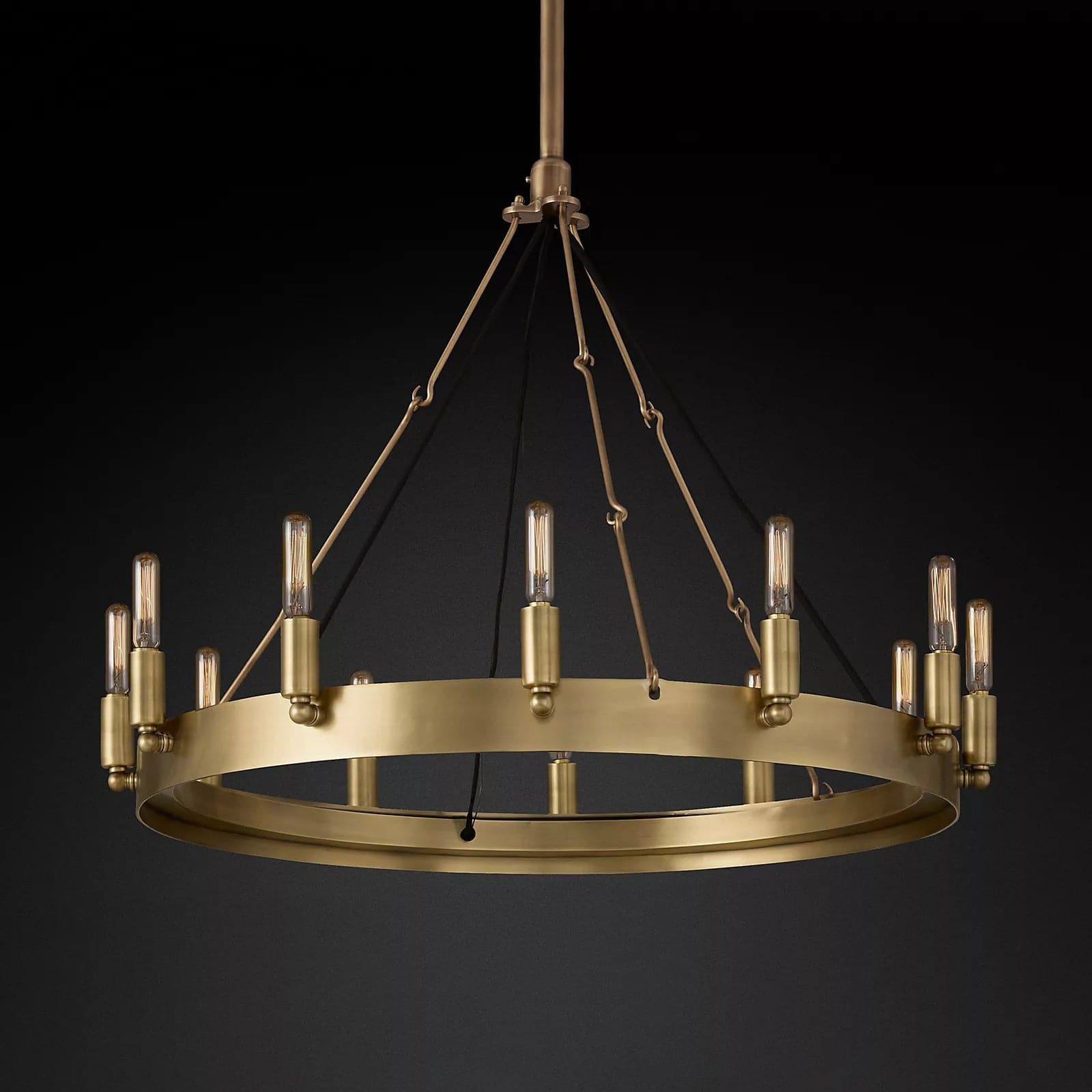 Camin Vintage Filament Round Chandelier 26" For Living Room-konalight