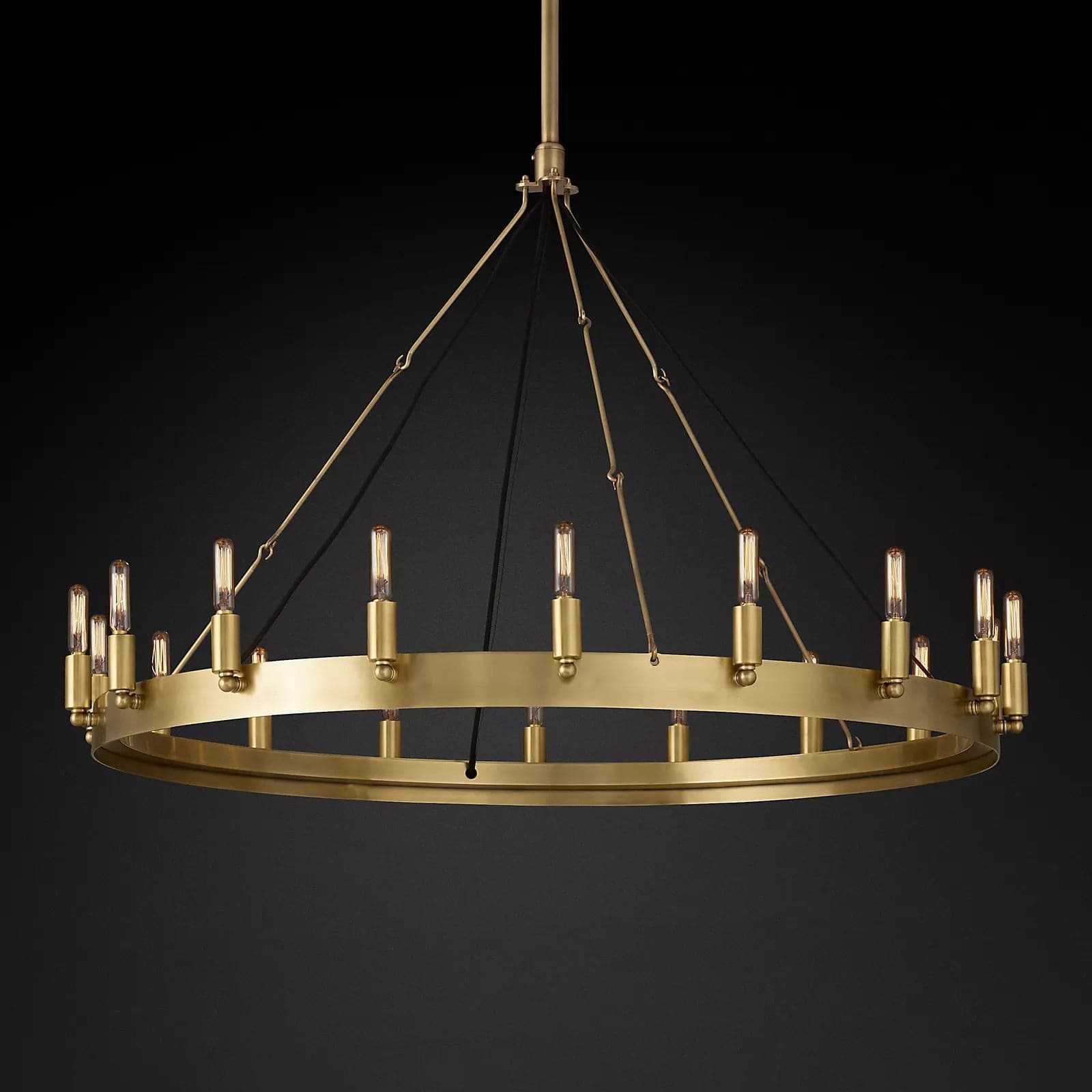 Camin Vintage Filament Round Chandelier 38" For Living Room-konalight