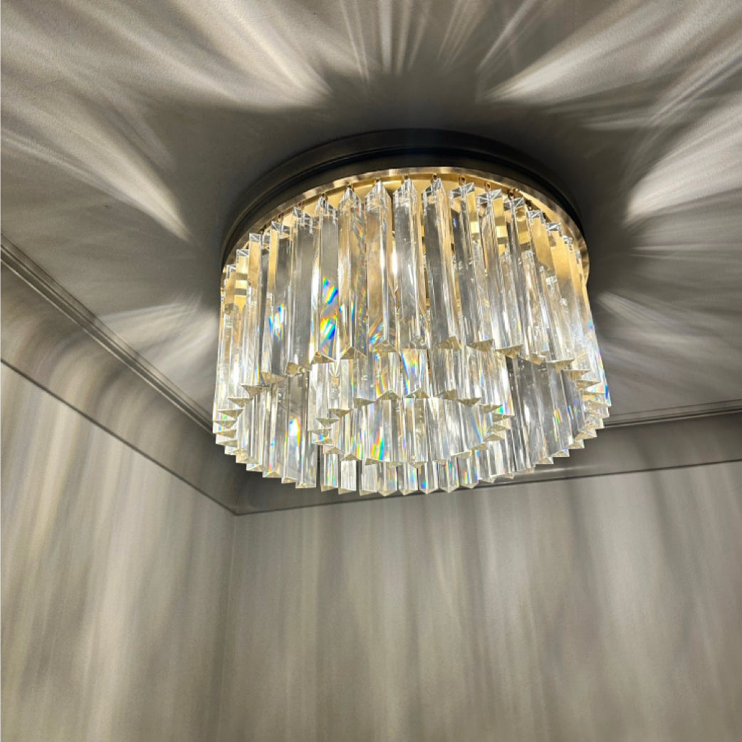 Round Crystal 1920s Rhys Flushmount D19"-konalight