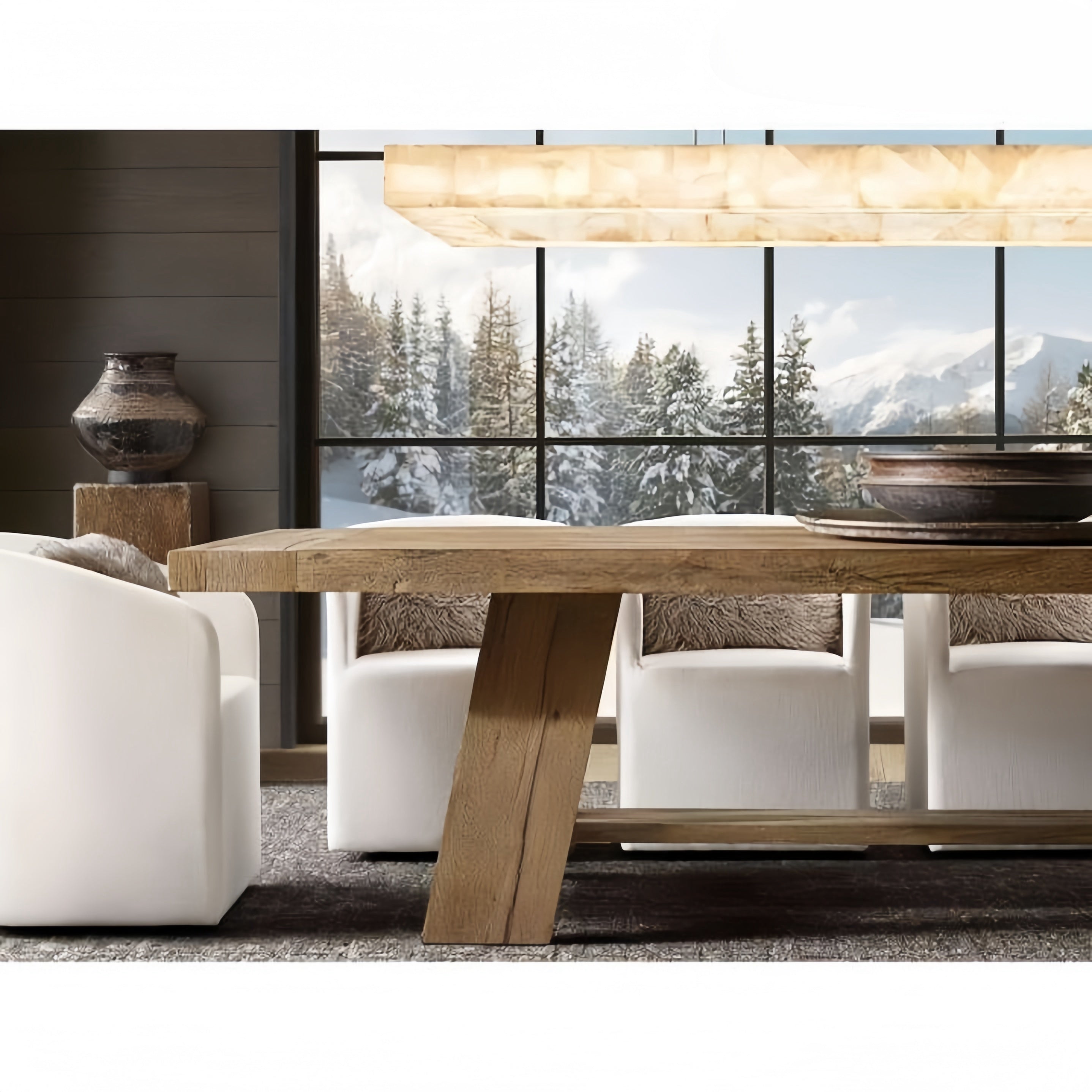 Rim Rectangular Calcite Chandelier 54"72"