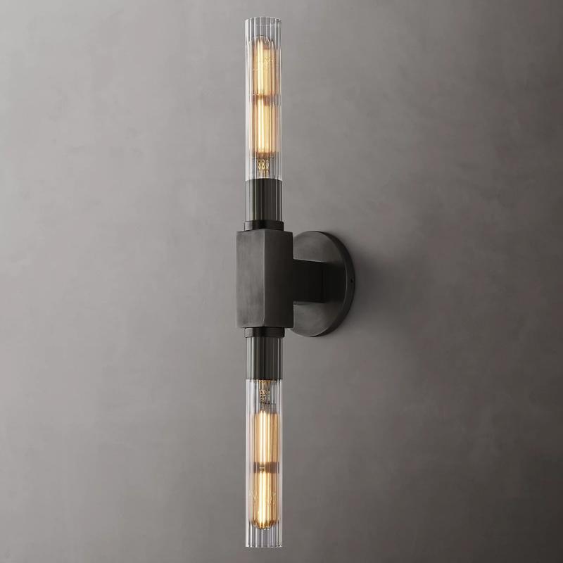 Cannele Double Head Candlestick Wall Sconce-konalight