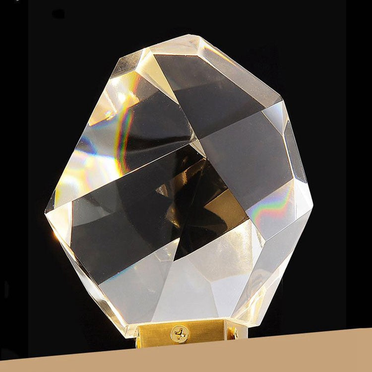 Faceted Crystal Masonry Brass Wall Sconce-konalight