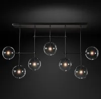 Fulcrum Glass globe mobile linear chandelier 60" For Living Room