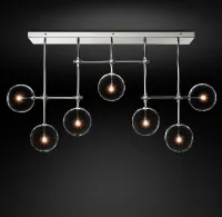 Fulcrum Glass globe mobile linear chandelier 60" For Living Room